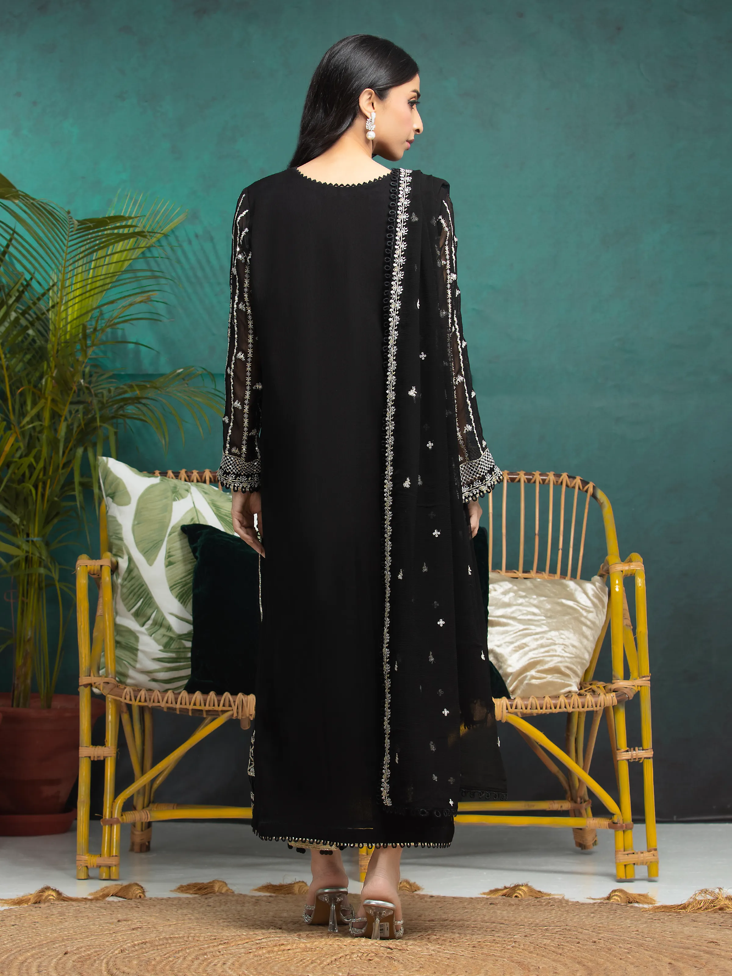 Unstitched Embroidered Chiffon Suit - EWU24V5-30326-3P - Image 2