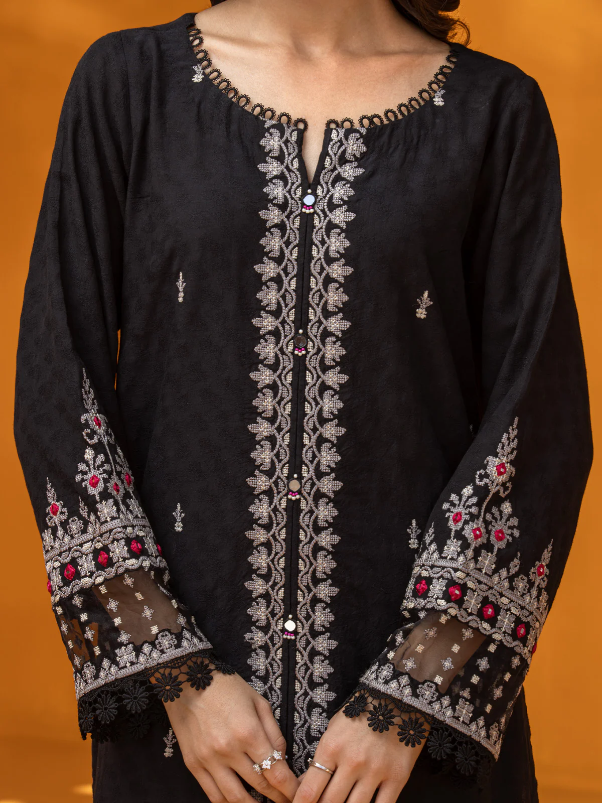 Unstitched Embroidered Dobby Suit - EWU24V7-26741-3P - Image 6