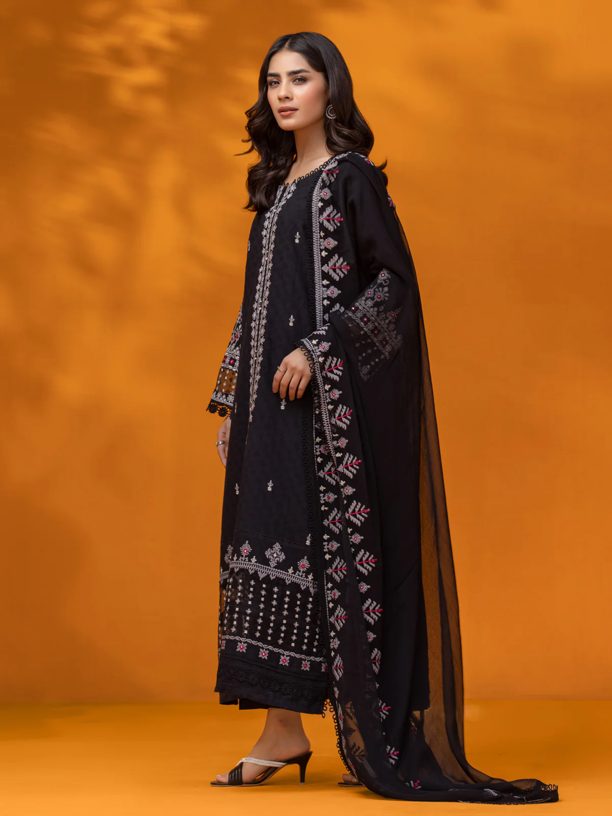 Unstitched Embroidered Dobby Suit - EWU24V7-26741-3P - Image 2