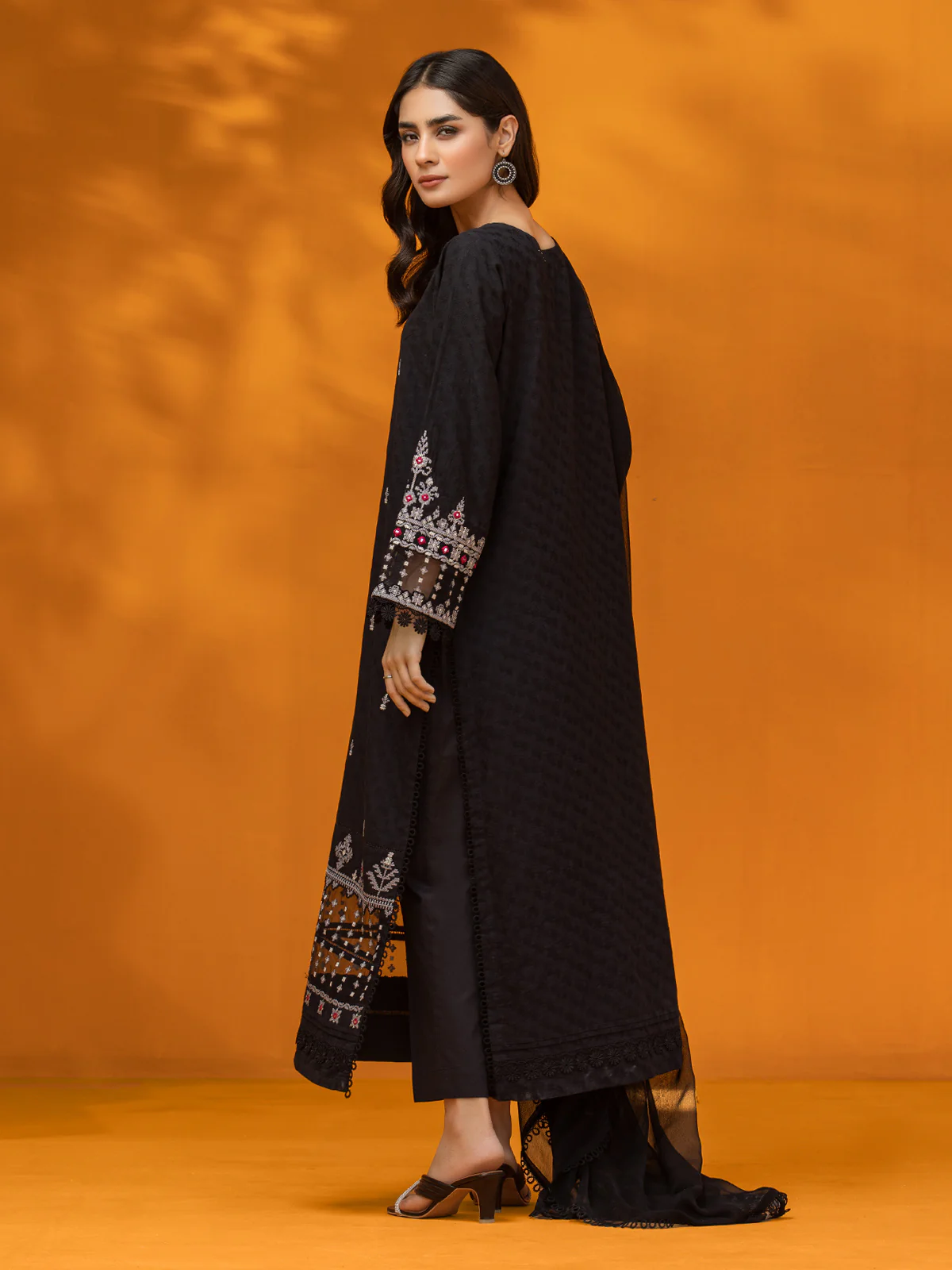 Unstitched Embroidered Dobby Suit - EWU24V7-26741-3P - Image 3