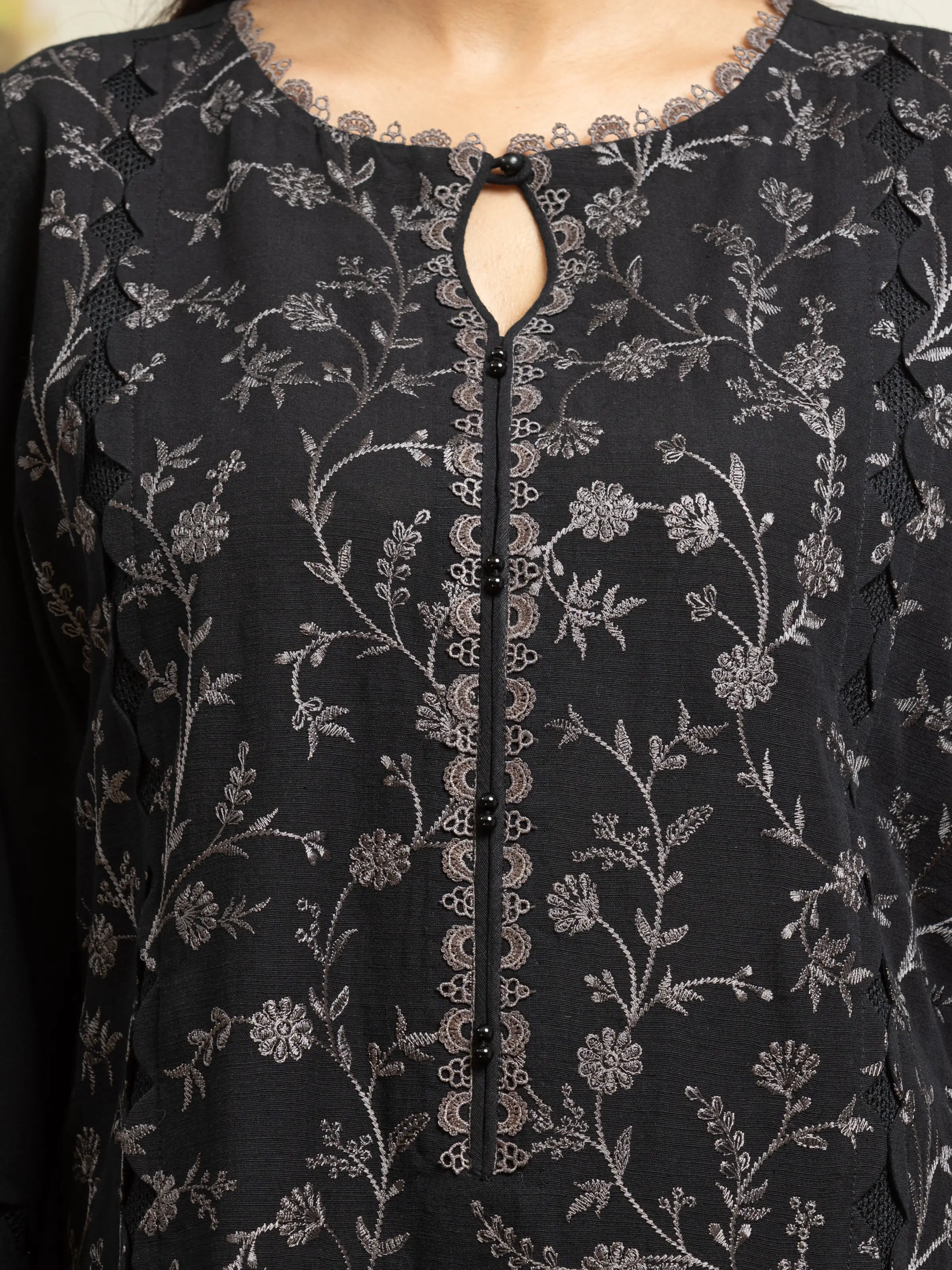 Unstitched Embroidered Khaddar Shirt Trouser - EWU24V11-30303ST - Image 3
