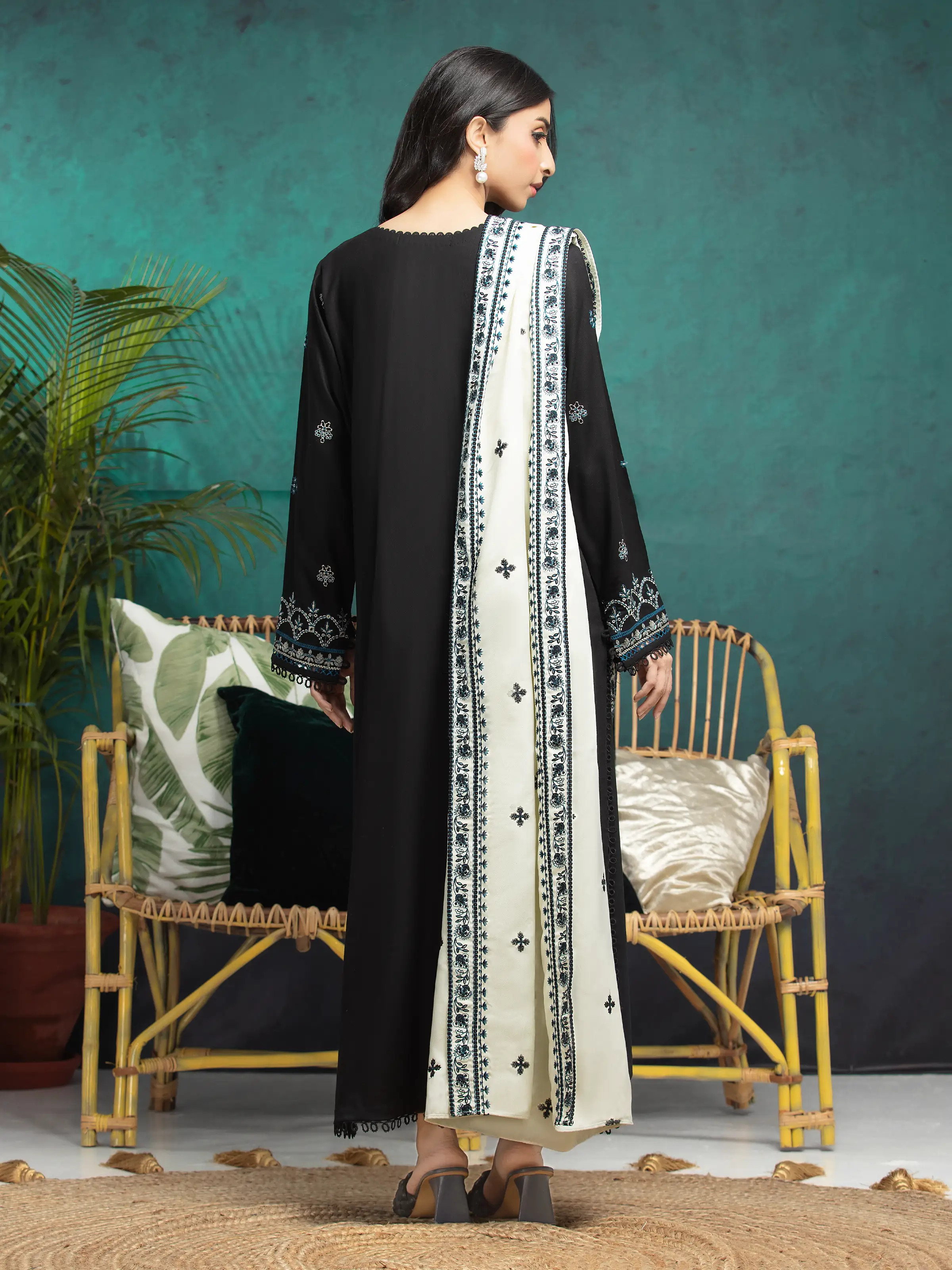 Unstitched Embroidered Marina Twill Shirt Trouser - EWU24V14-30352ST - Image 2