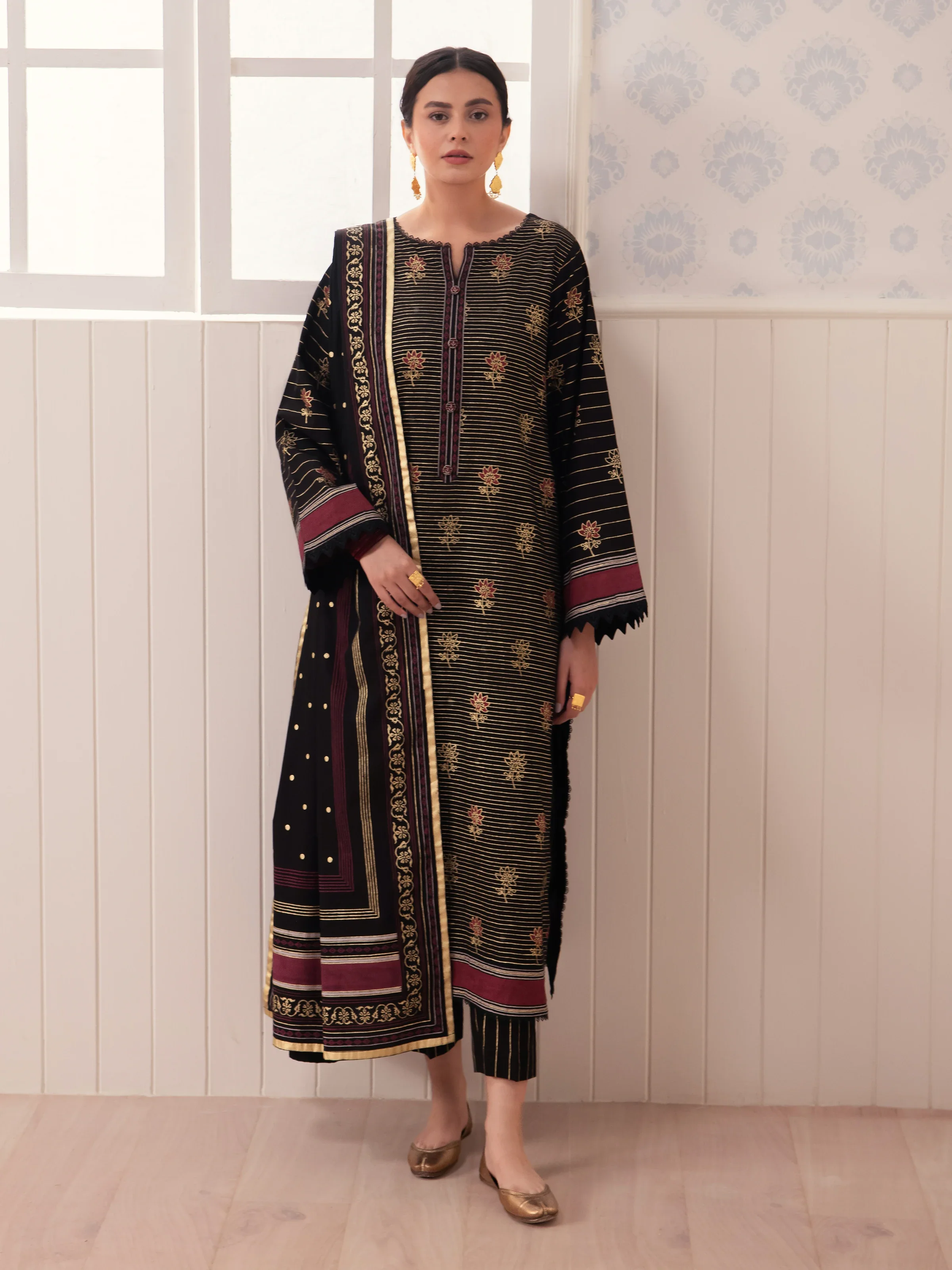 Unstitched Block Print Cambric Suit - EWU24M1-050