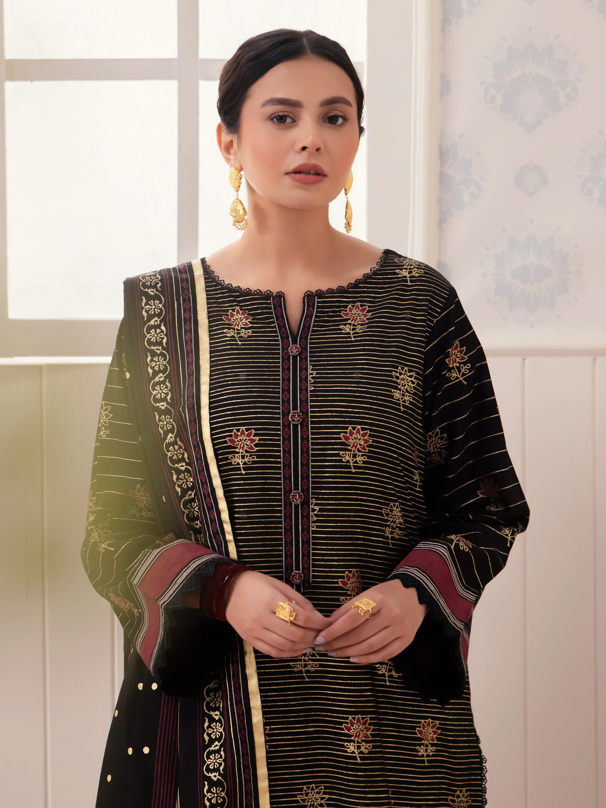 Unstitched Block Print Cambric Suit - EWU24M1-050 - Image 3