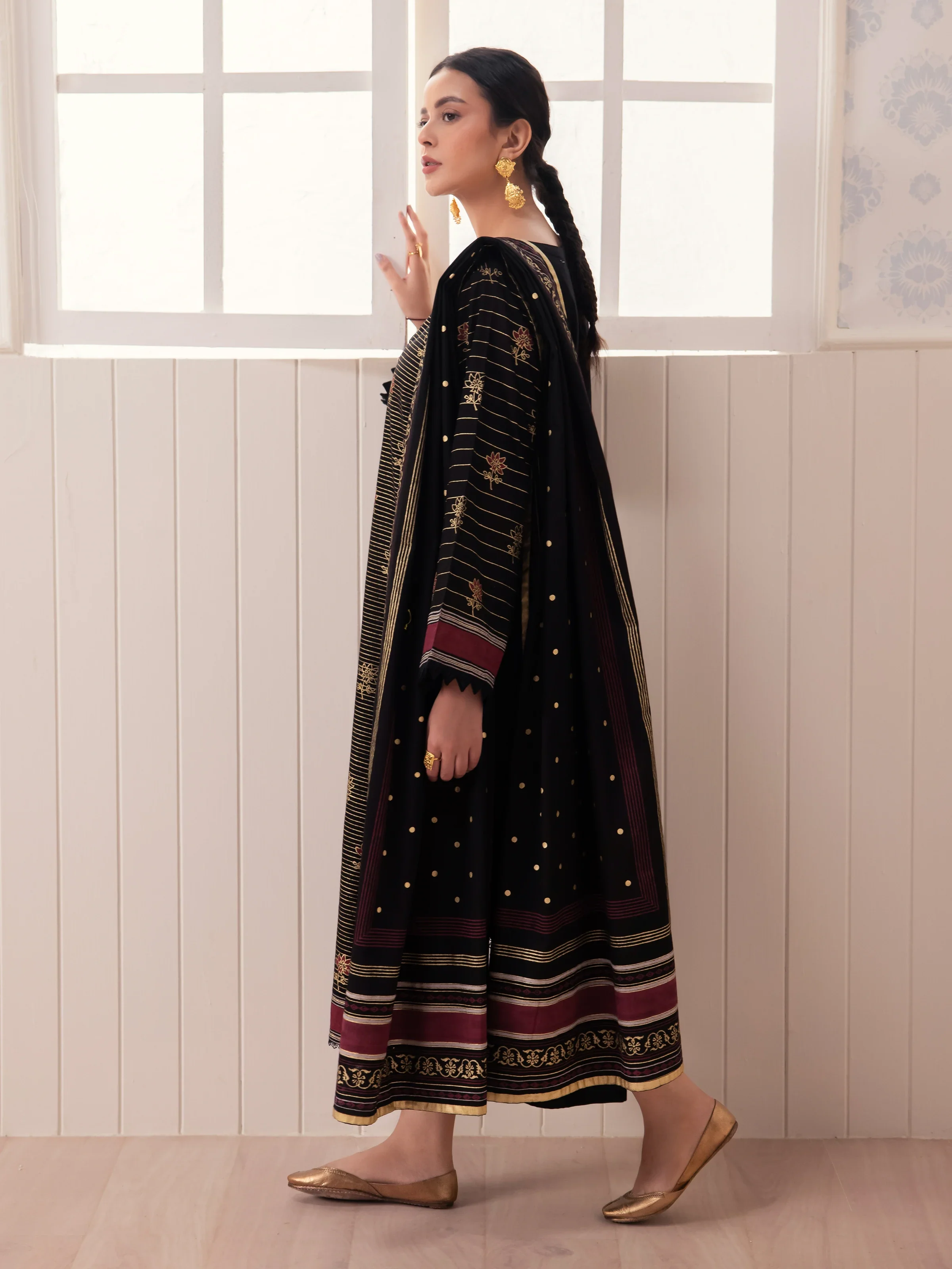 Unstitched Block Print Cambric Suit - EWU24M1-050 - Image 4