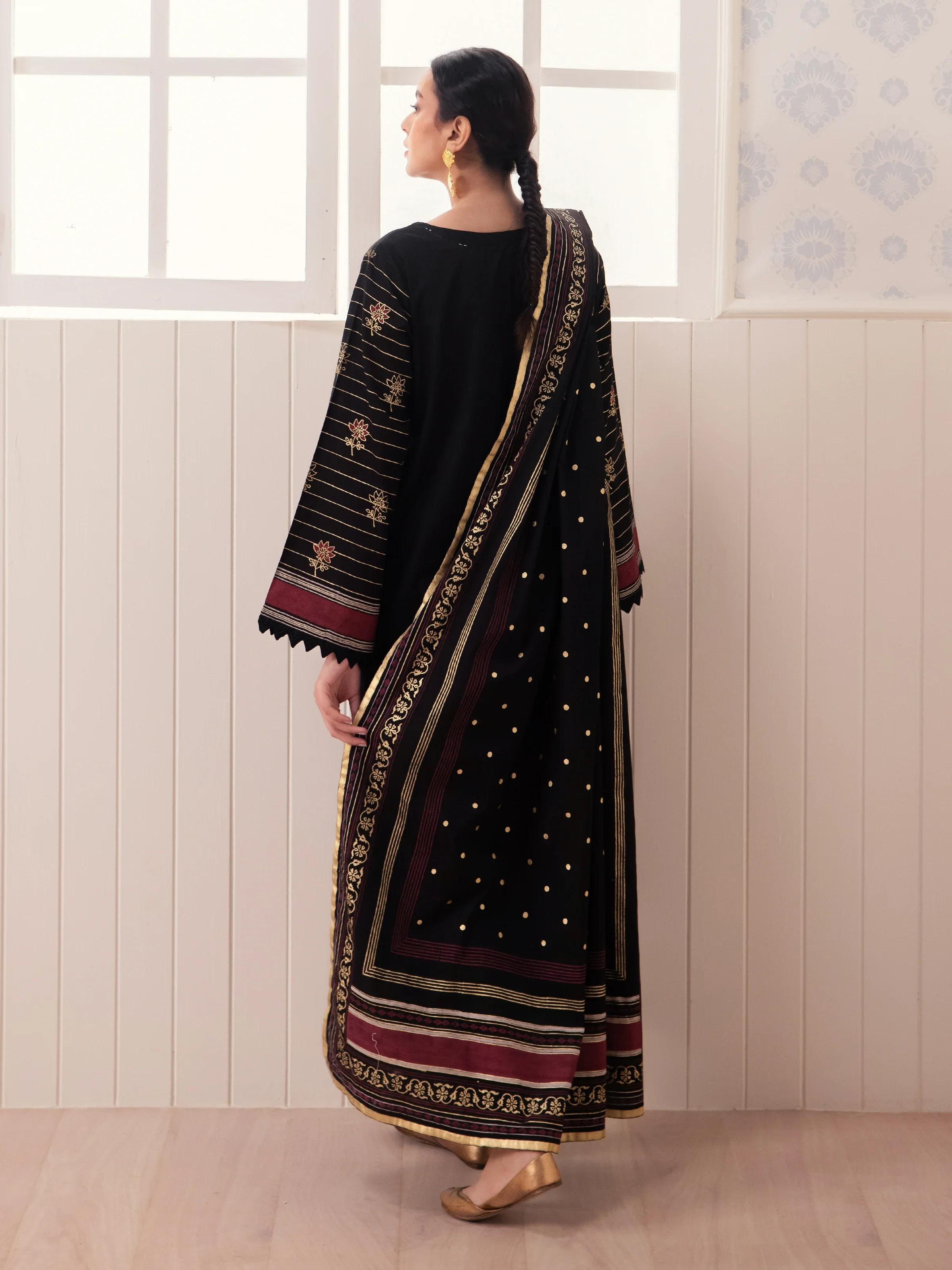Unstitched Block Print Cambric Suit - EWU24M1-050 - Image 5