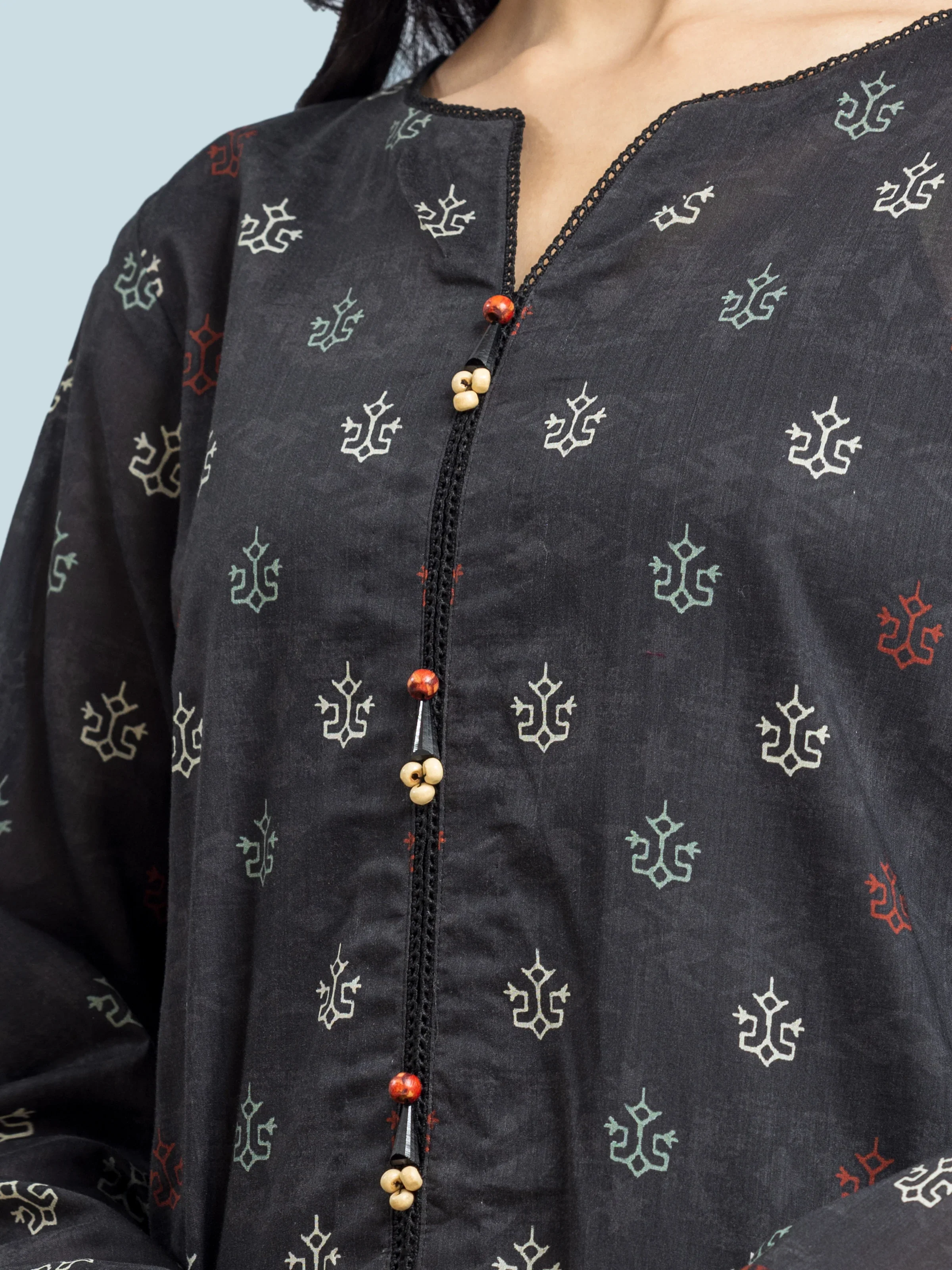 Unstitched Printed Khaddar Suit - EWU24A3-28444-3P - Image 4