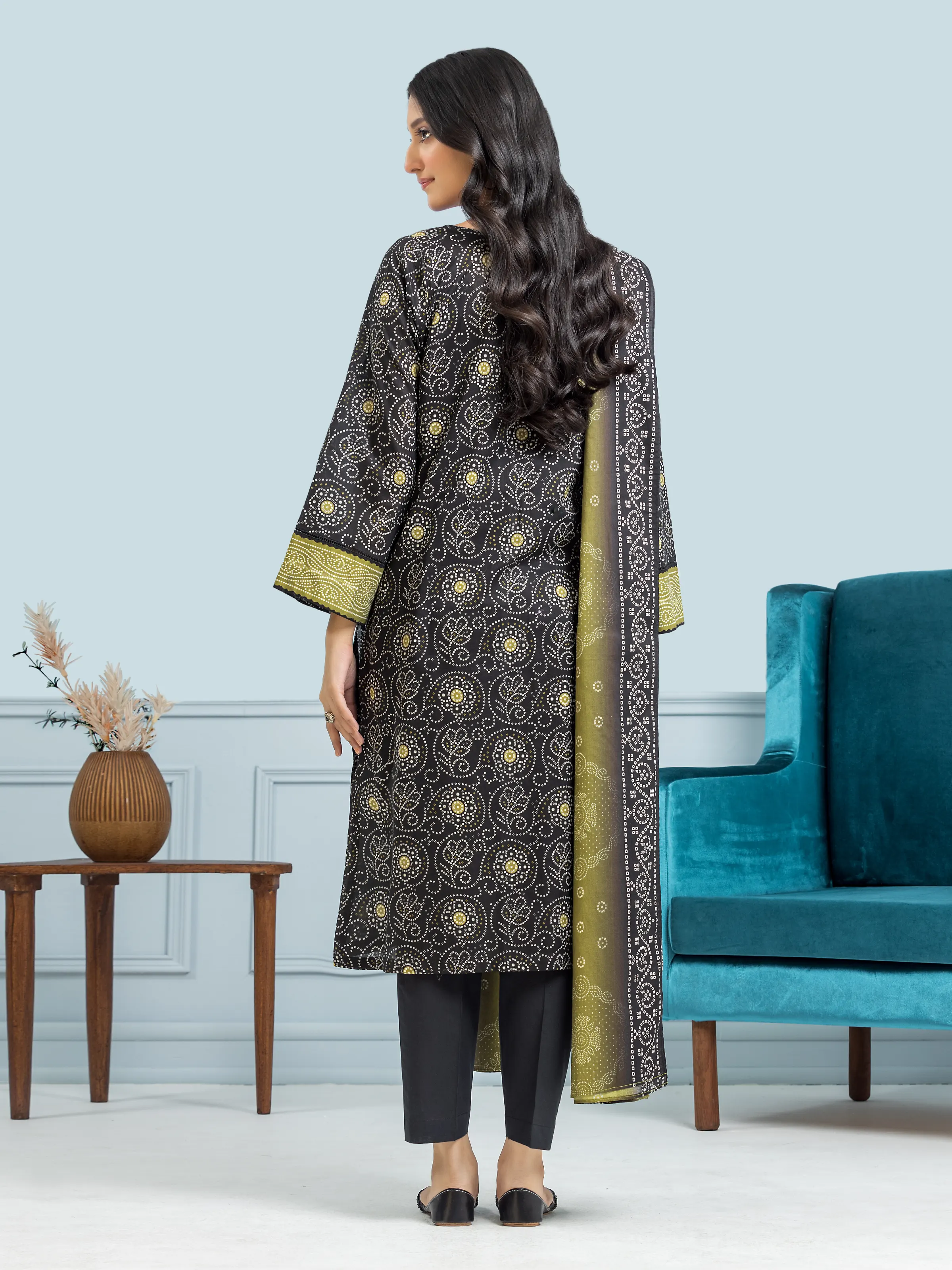 Unstitched Printed Khaddar Suit - EWU24A3-28457-3P - Image 2