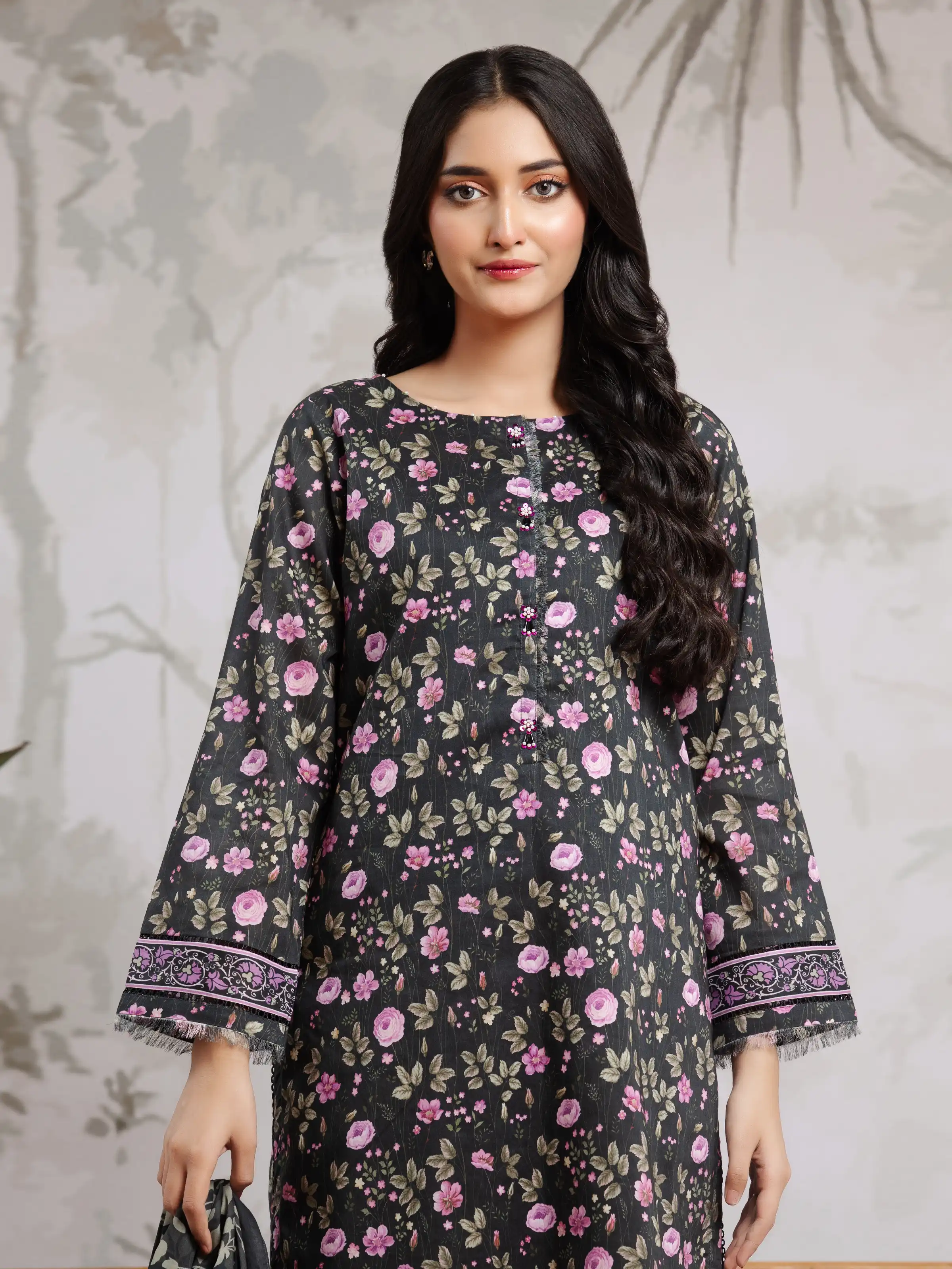 Unstitched Printed Khaddar Suit - EWU24A3-29809-3P - Image 3