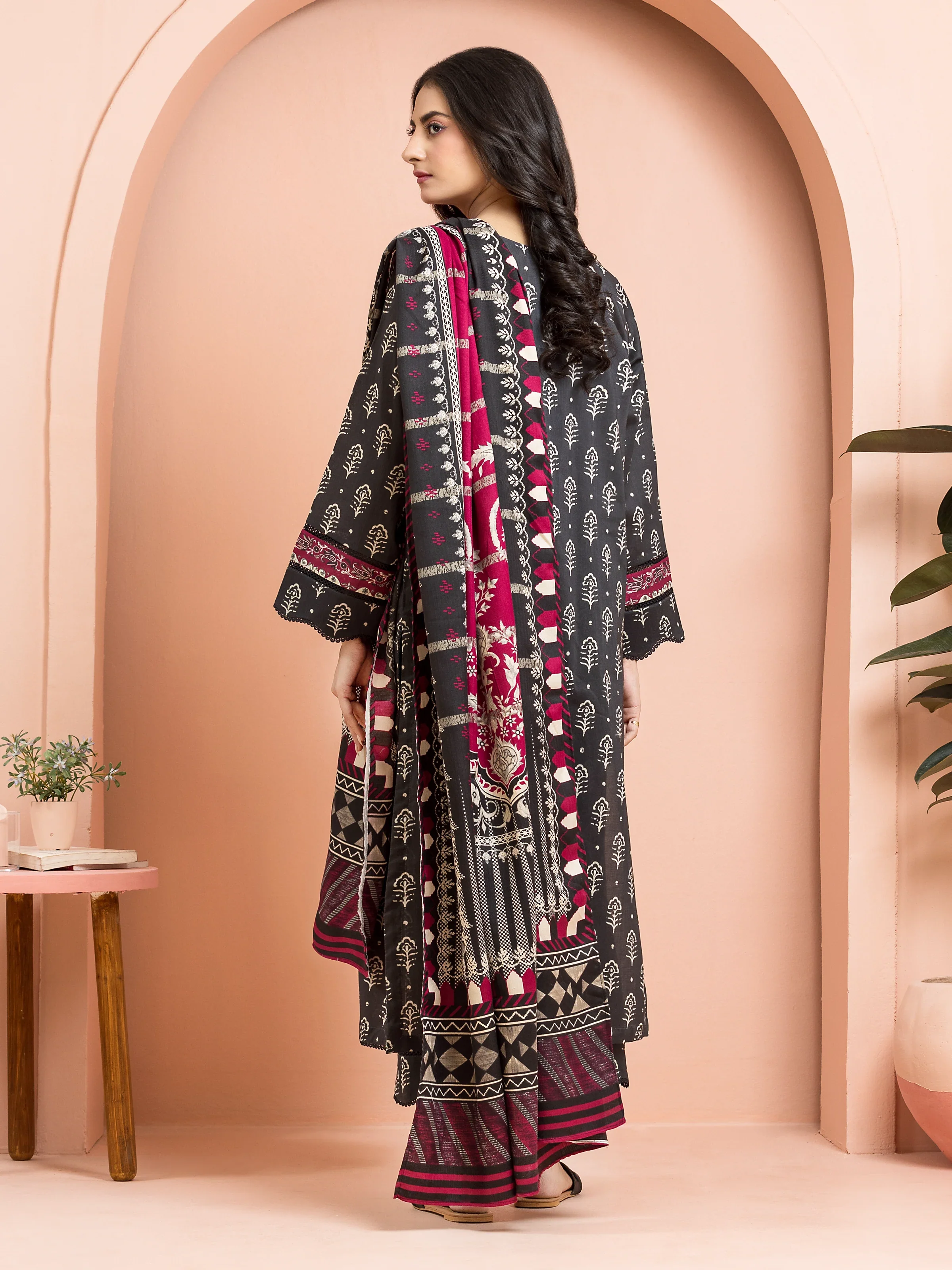 Unstitched Printed Khaddar Suit - EWU24M3-075 - Image 2