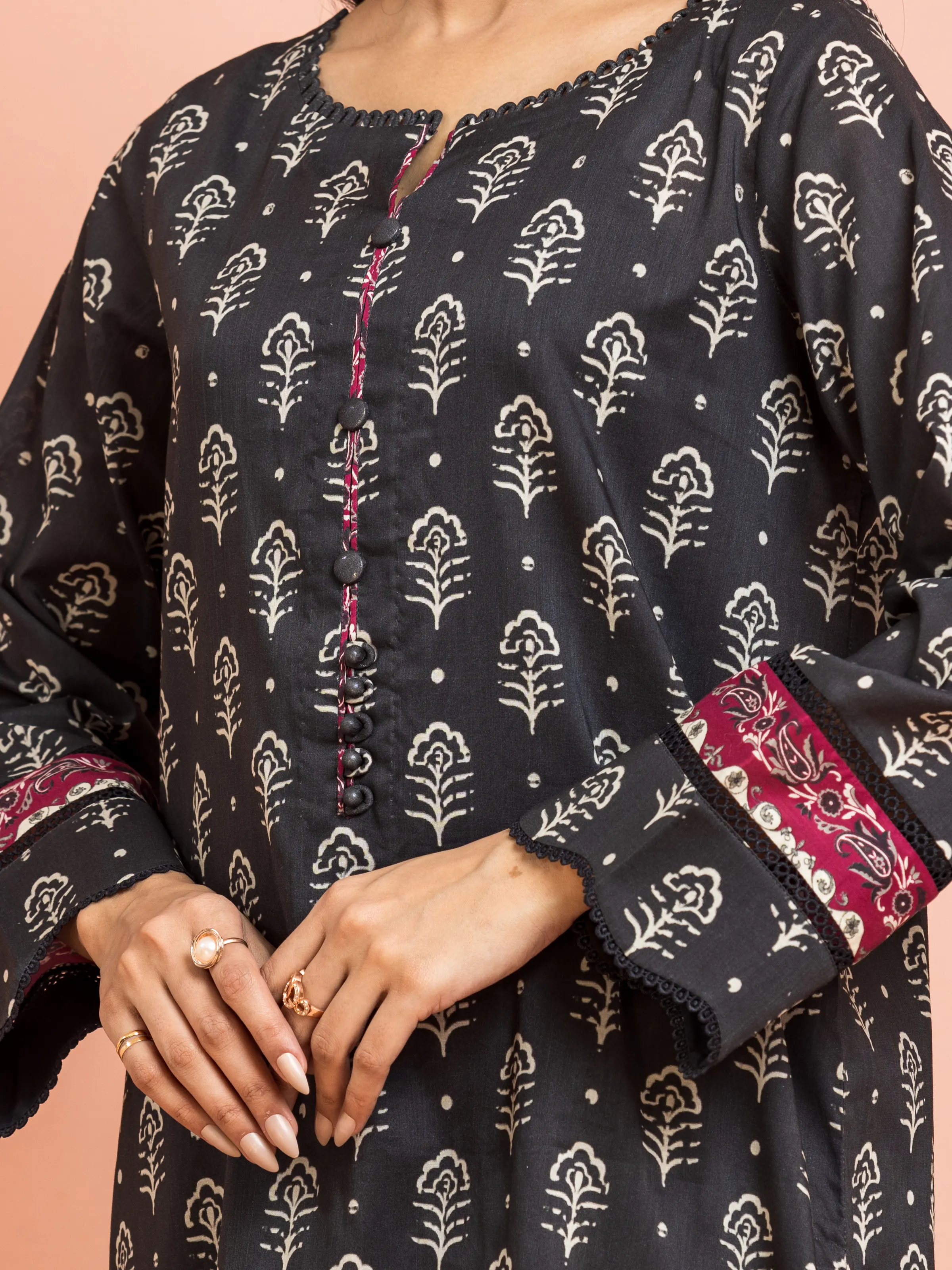 Unstitched Printed Khaddar Suit - EWU24M3-075 - Image 3
