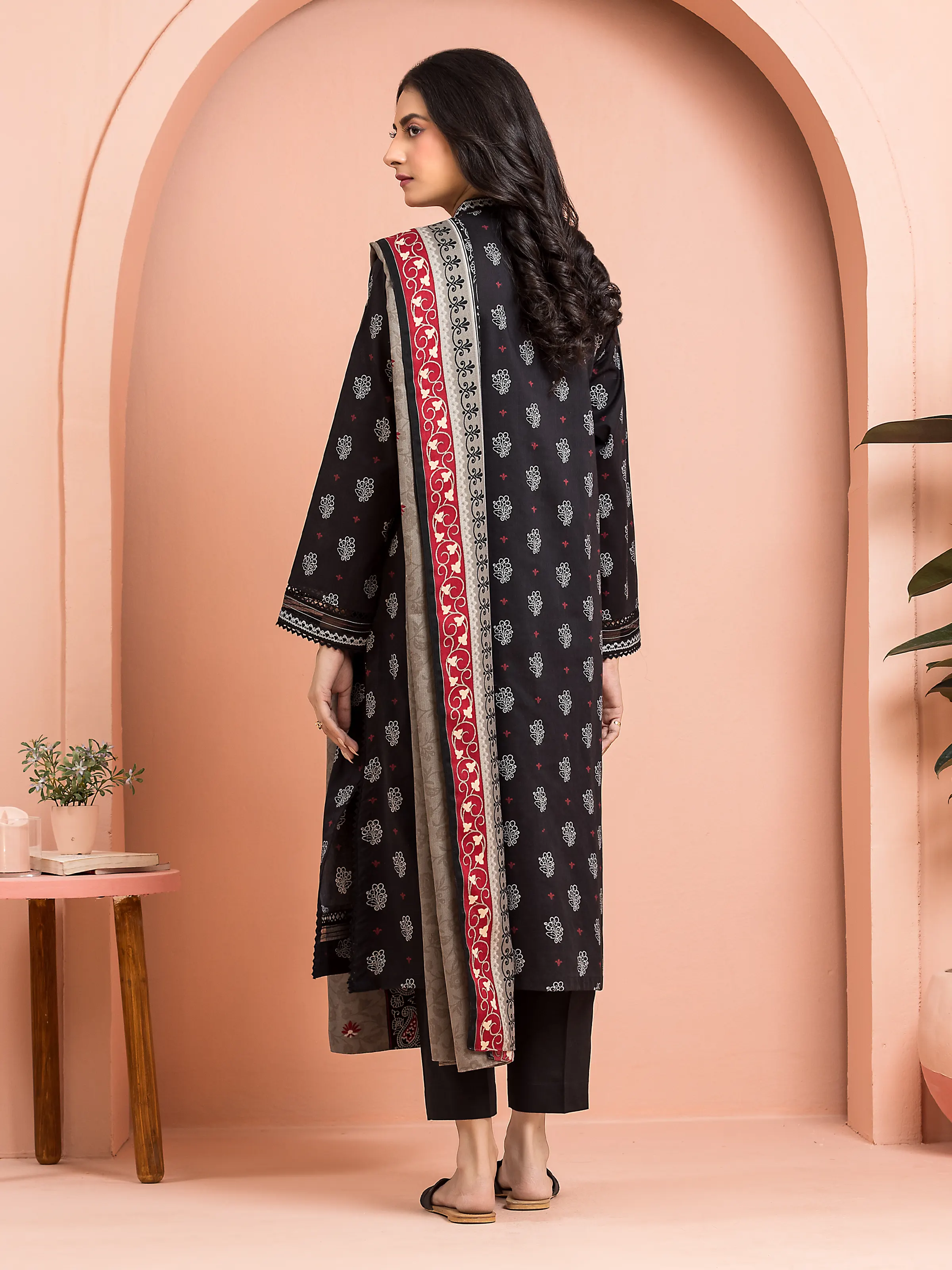 Unstitched Printed Khaddar Suit - EWU24M3-120 - Image 2