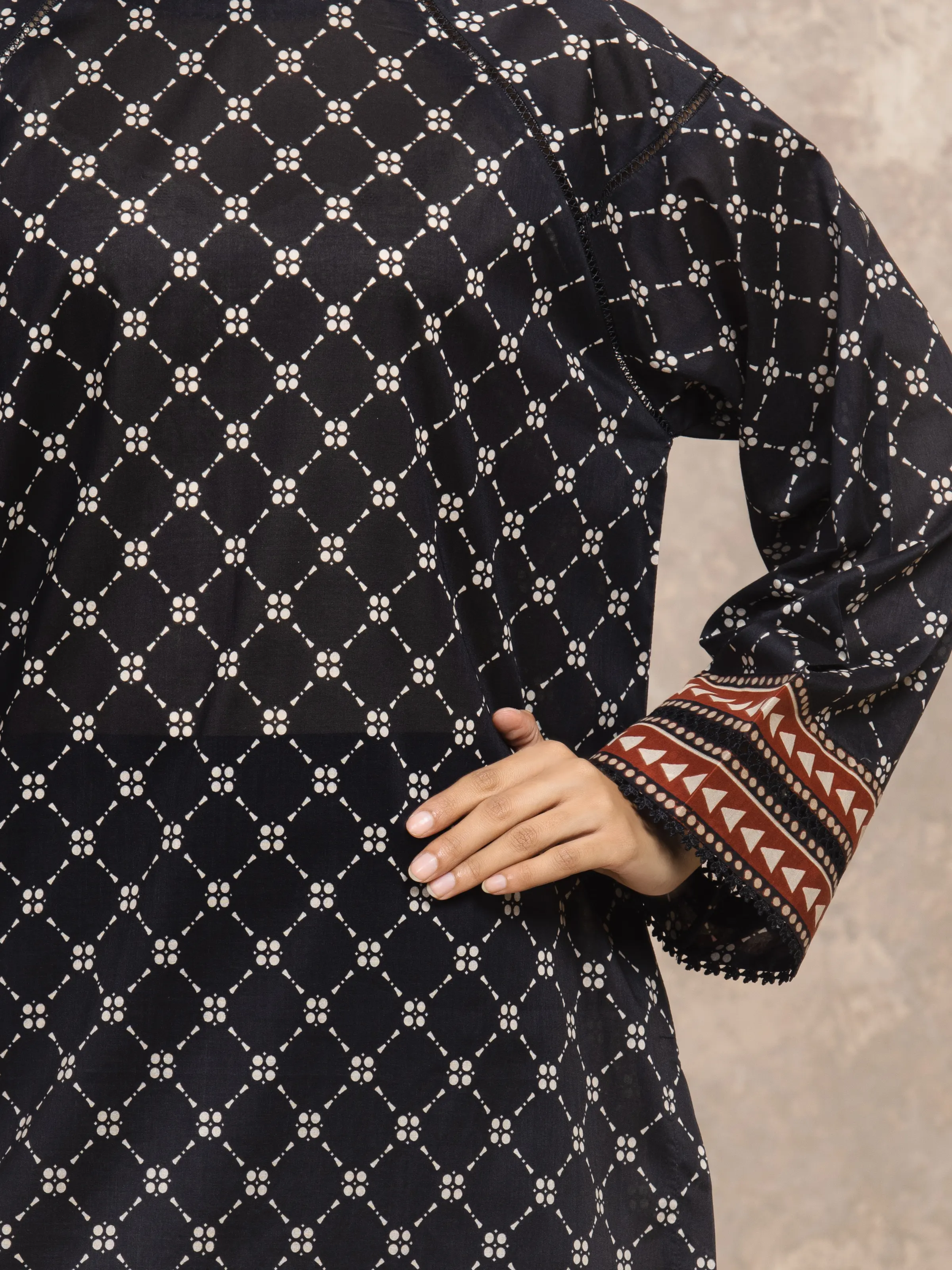 Unstitched Printed Khaddar Suit - EWU5A3-36134-3P - Image 3