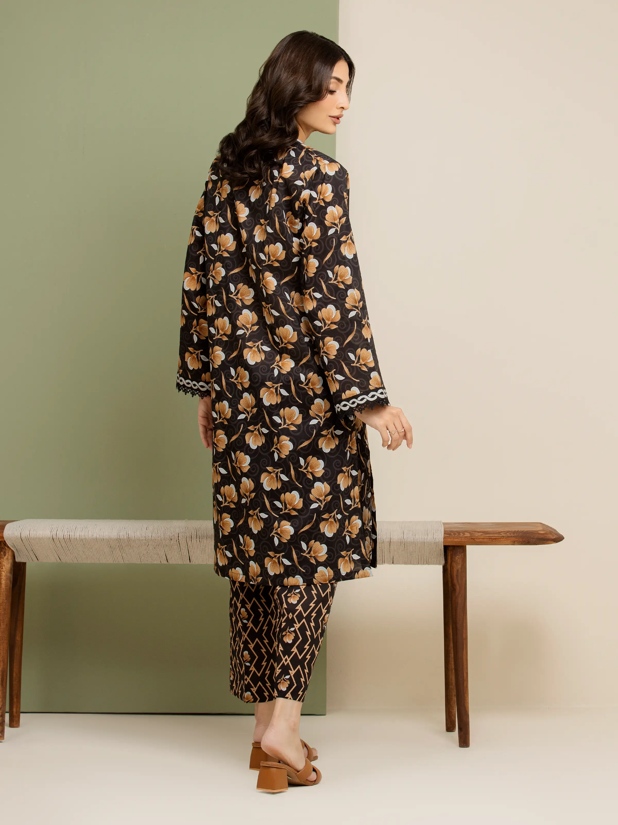 Unstitched Printed Lawn Shirt Trouser - EWU5A1-35430ST - Image 2