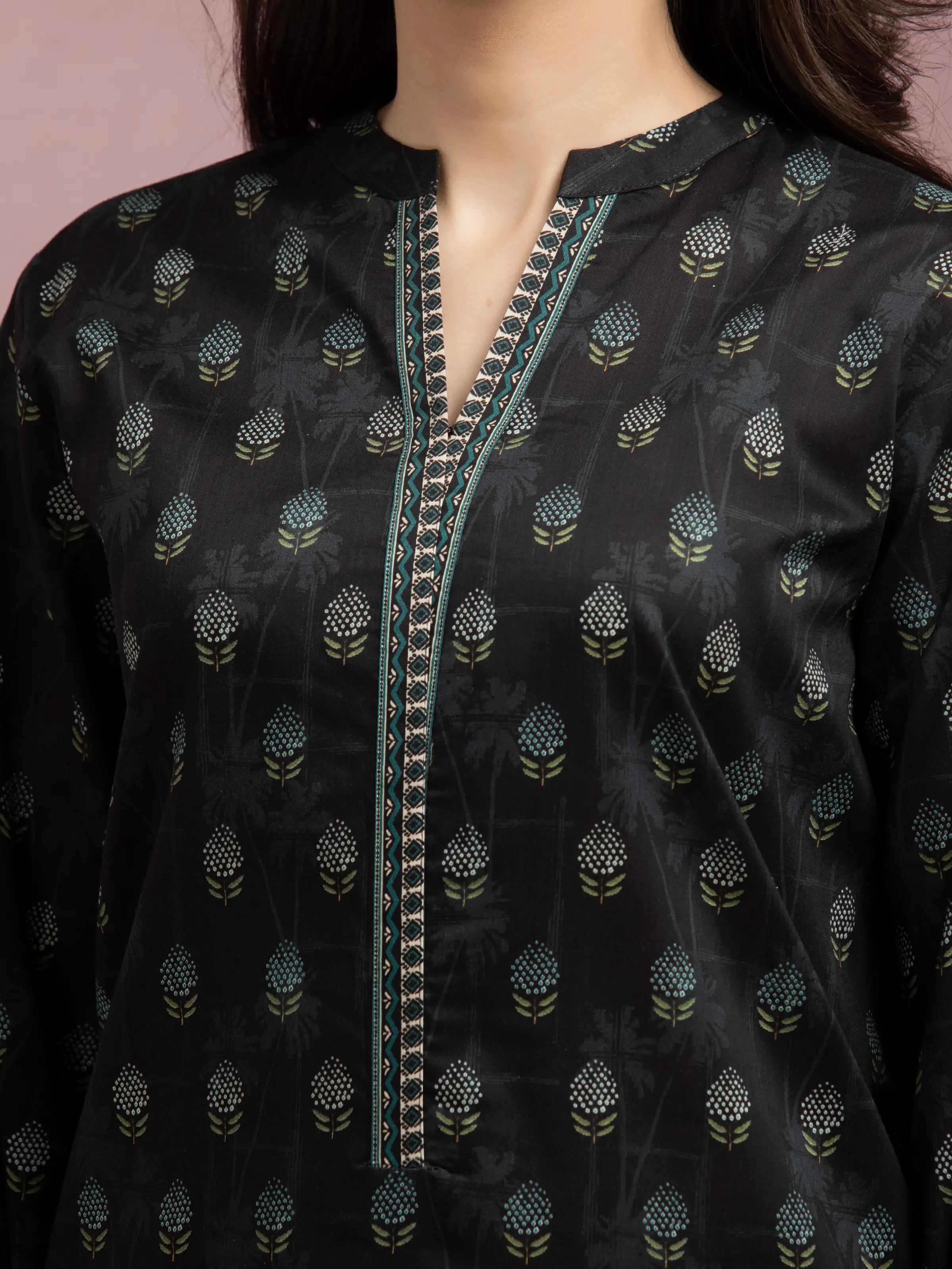 Unstitched Printed Lawn Suit - EWU5A1-35058-3P - Image 3