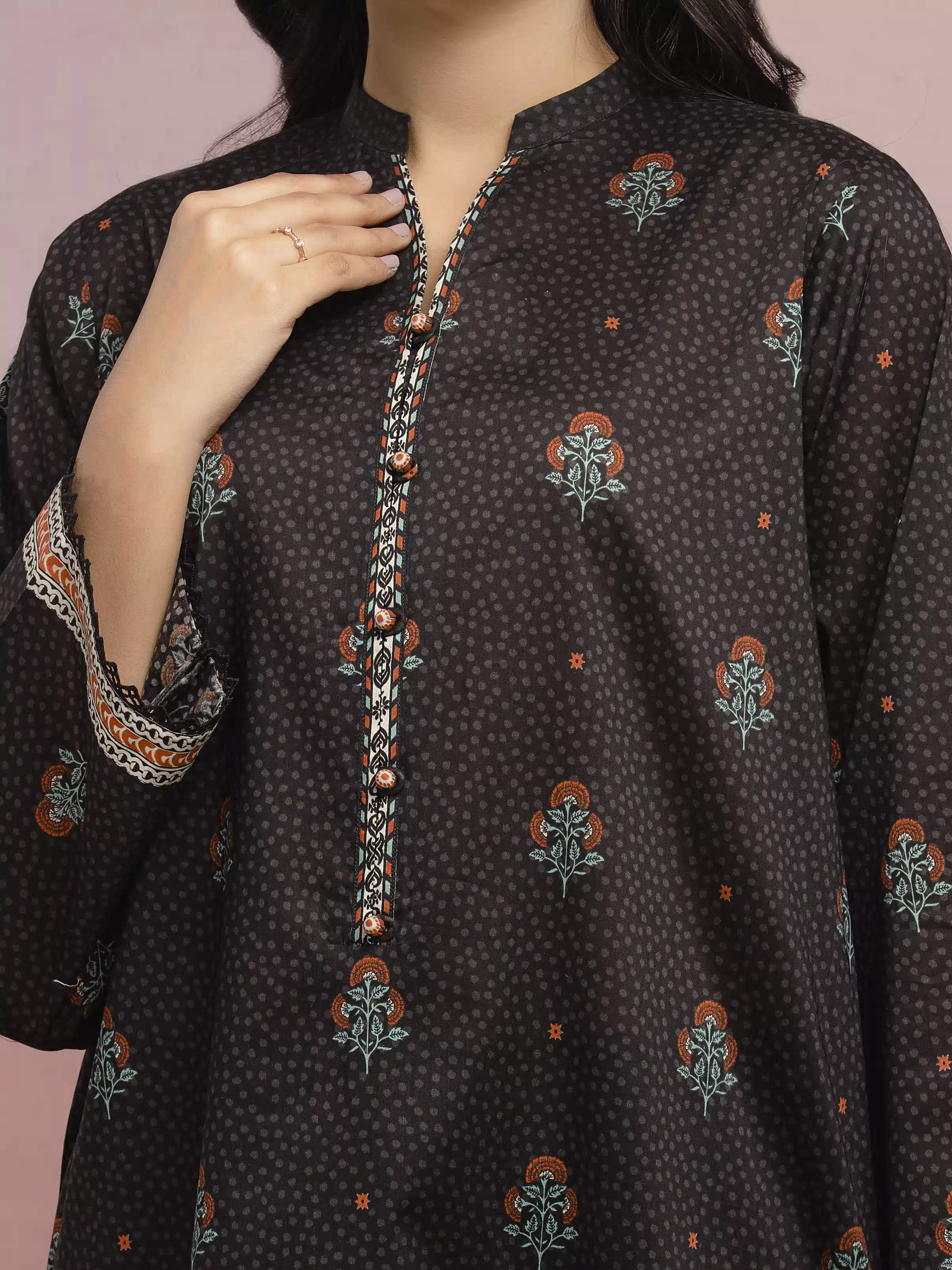 Unstitched Printed Lawn Suit - EWU5A1-35121-3P - Image 5