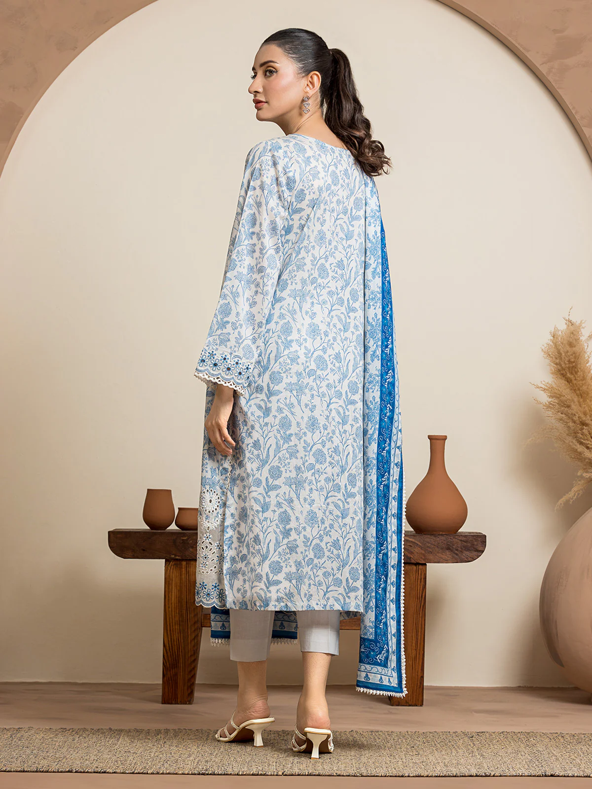 Unstitched Embroidered Lawn Suit - EWU24V1-28606-3P - Image 5
