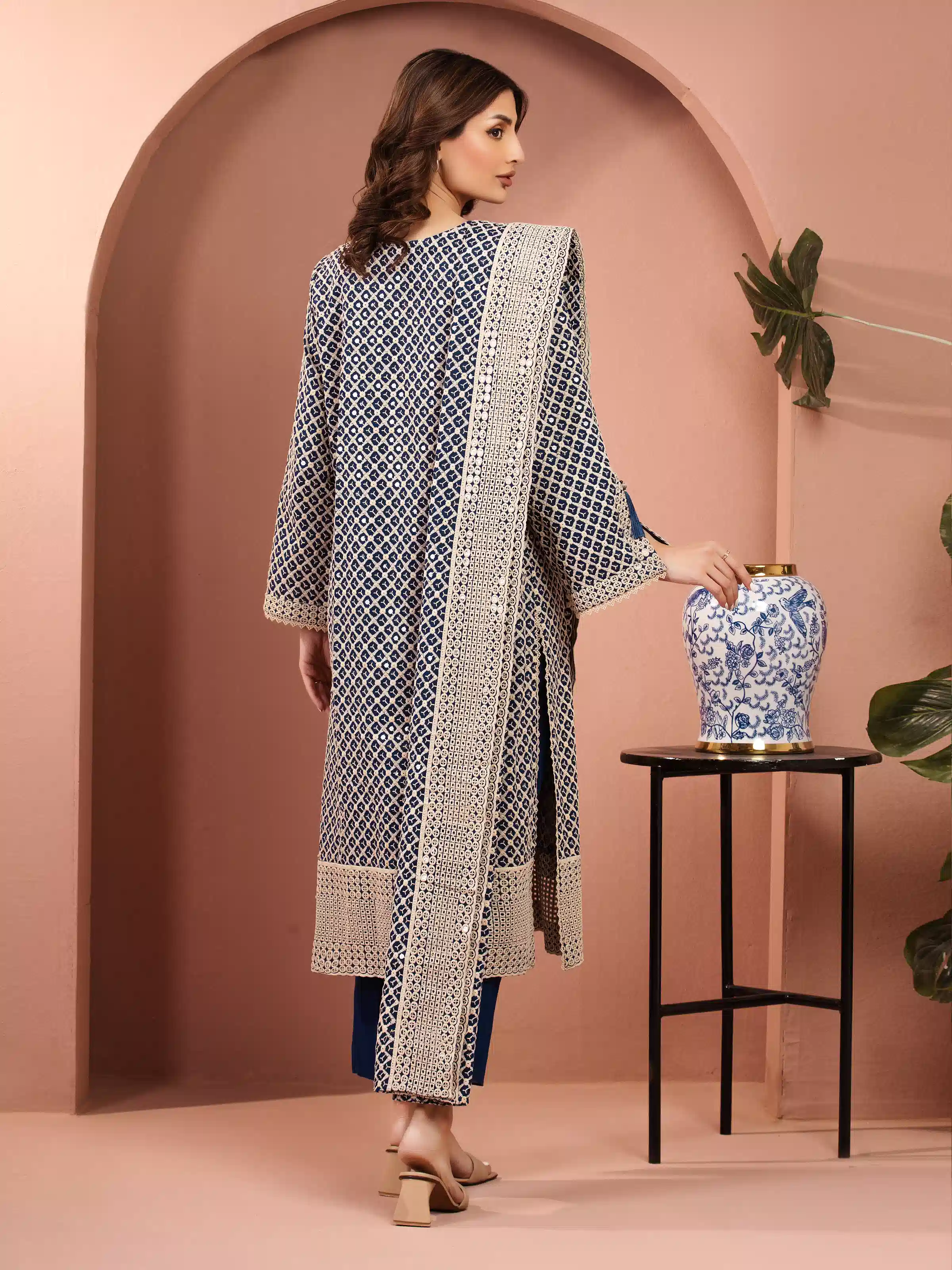 Unstitched Embroidered Cambric Suit - EWU5V2-31840-3P - Image 5