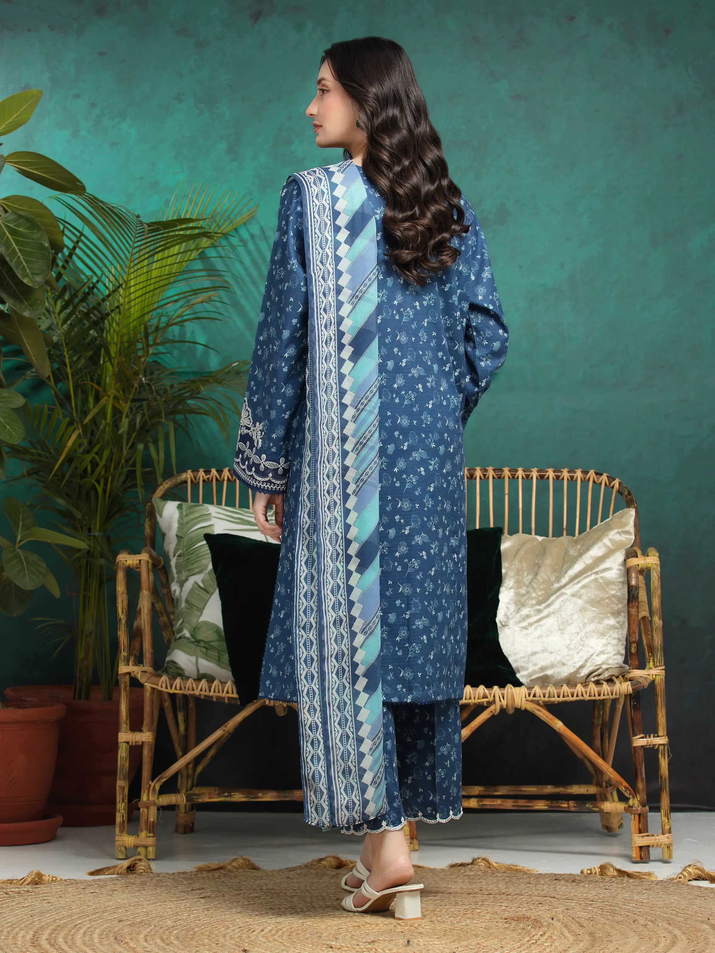 Unstitched Embroidered Dobby Suit - EWU5V7-30363-3P - Image 2