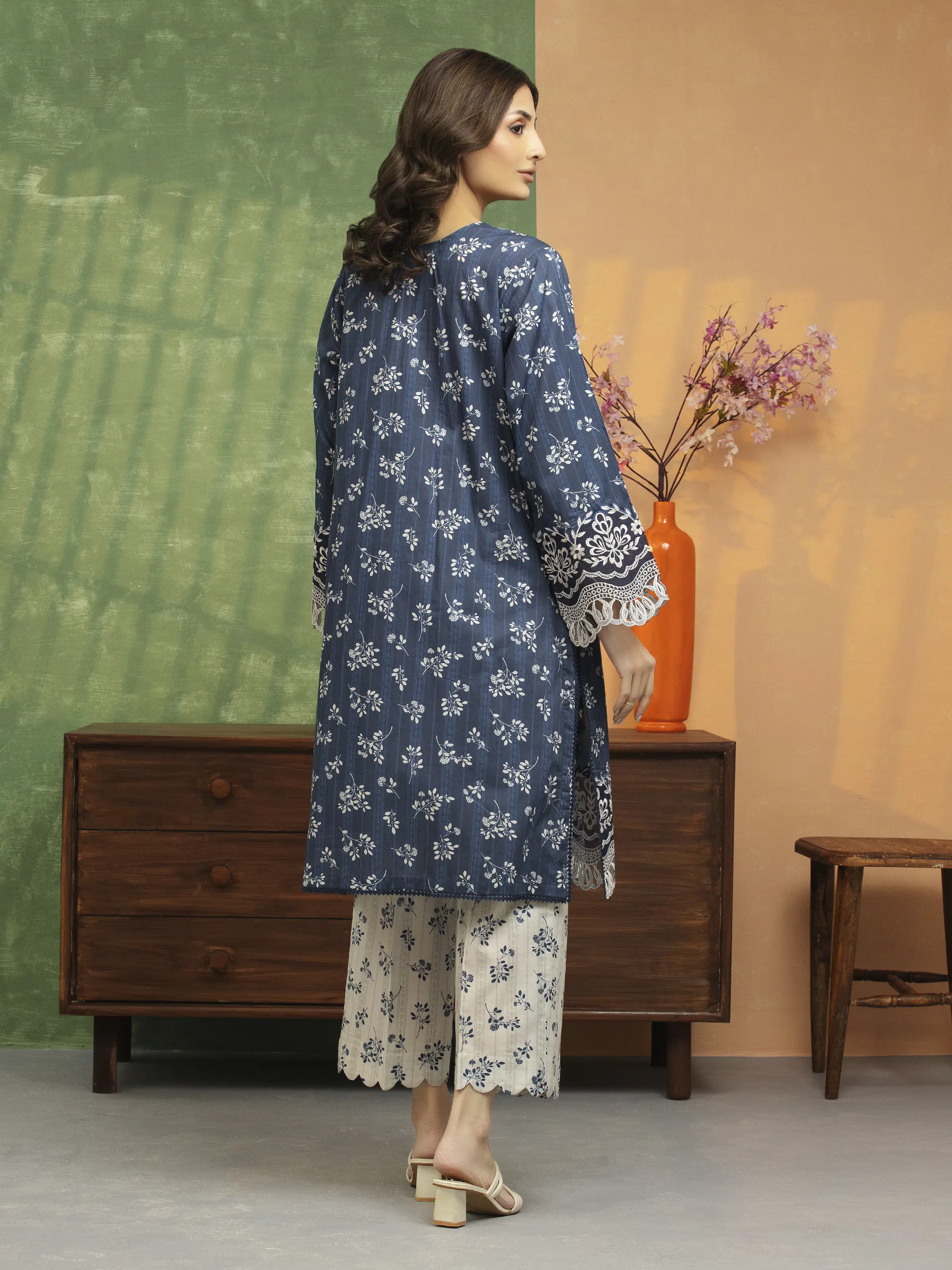 Unstitched Embroidered Lawn Shirt Trouser - EWU5V1-31465ST - Image 2