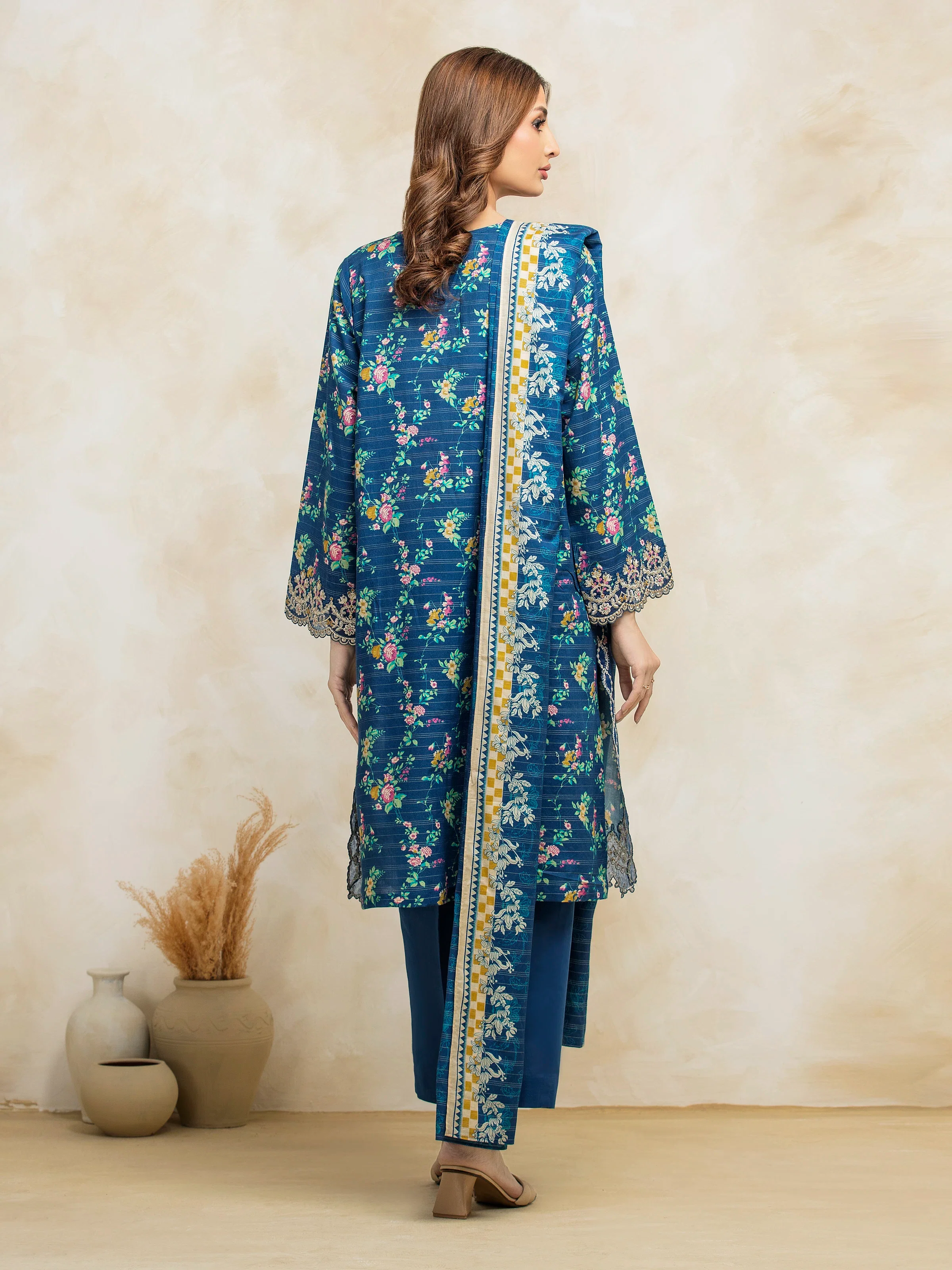 Unstitched Embroidered Lawn Suit - EWU5V1-31182-3P - Image 2