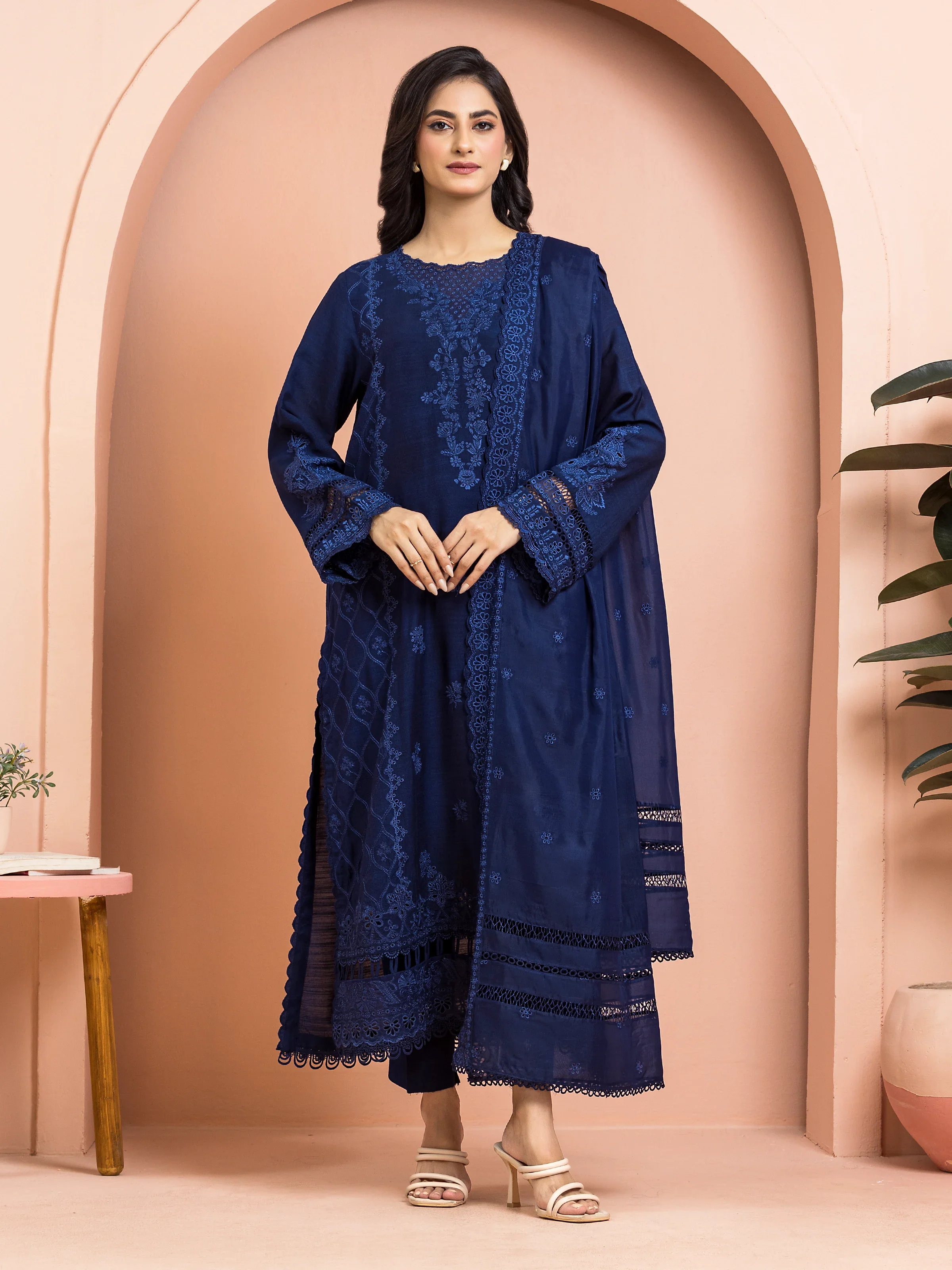 Unstitched Embroidered Raw Silk Suit - EWU24V16-30010-3P