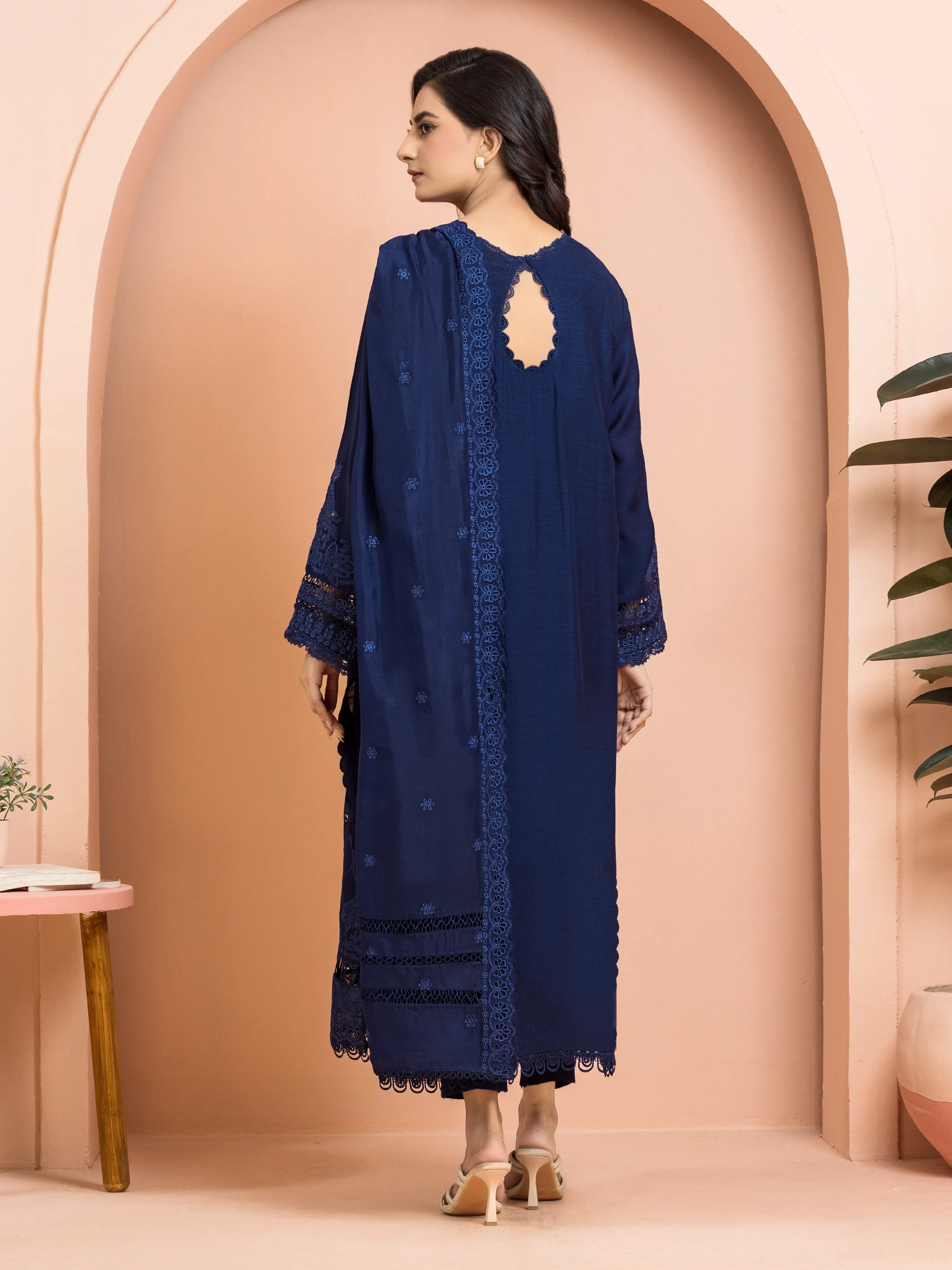 Unstitched Embroidered Raw Silk Suit - EWU24V16-30010-3P - Image 2