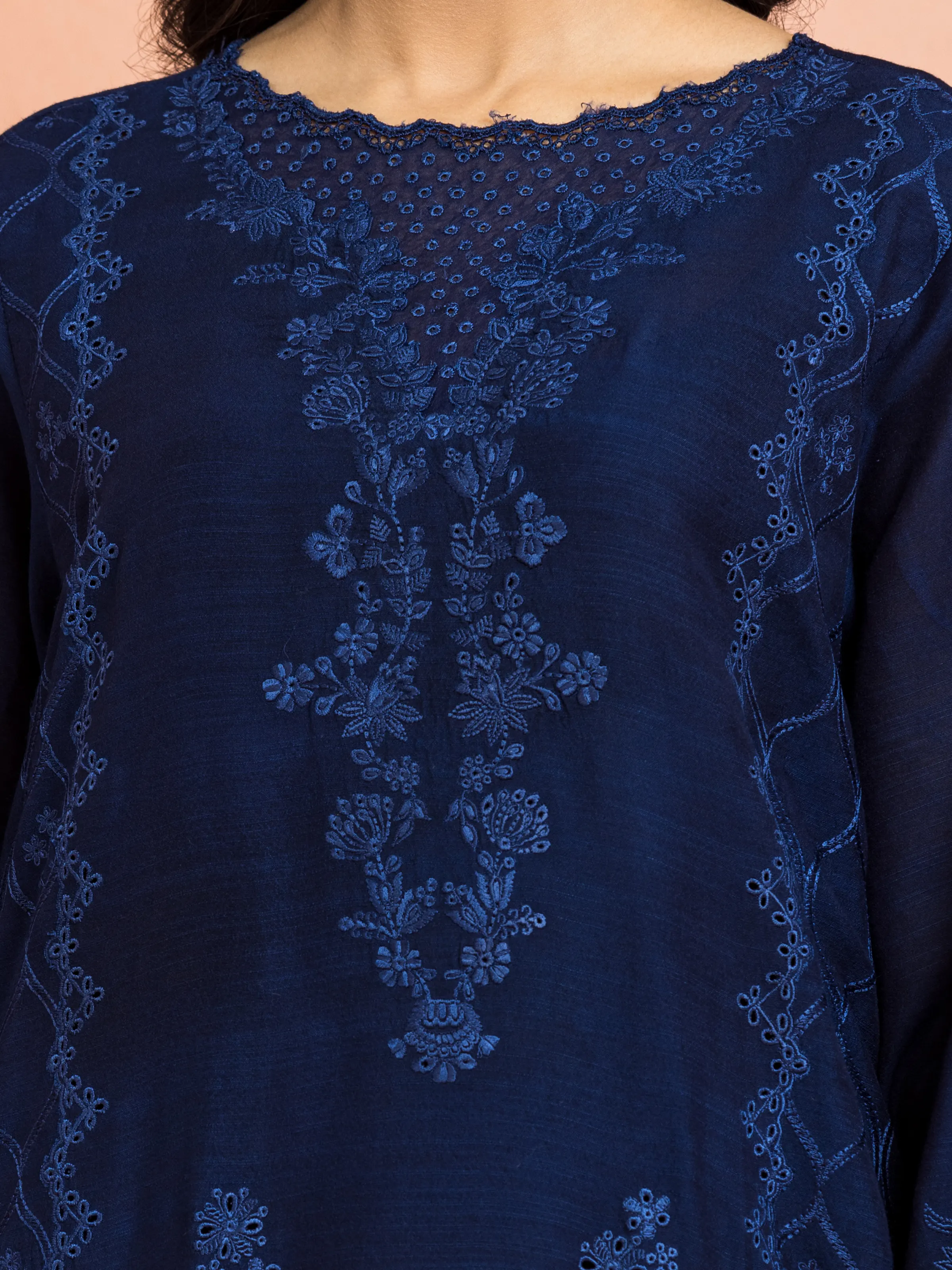 Unstitched Embroidered Raw Silk Suit - EWU24V16-30010-3P - Image 3