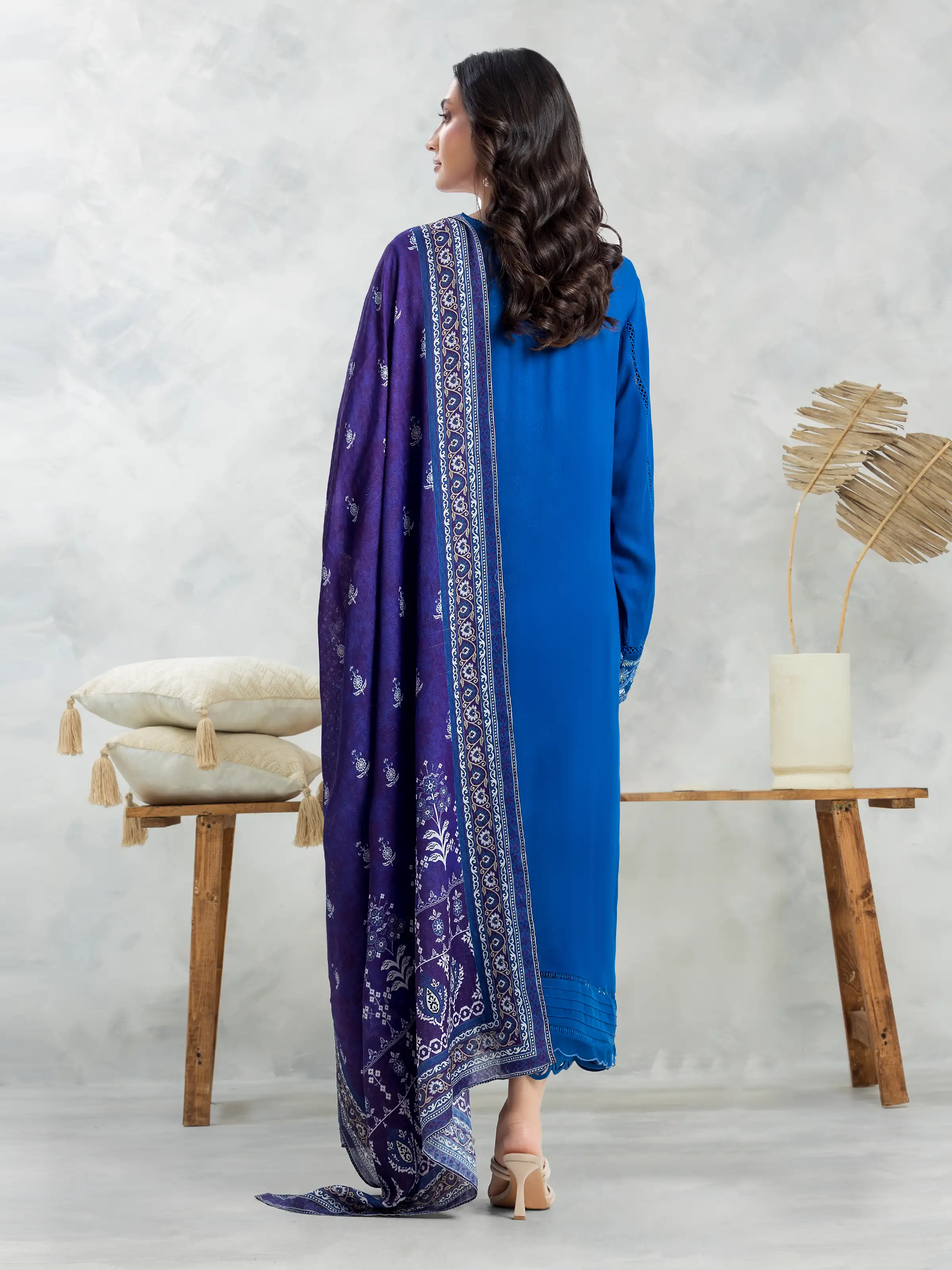 Unstitched Embroidered Viscose Suit - EWU24V13-30229-3P - Image 4