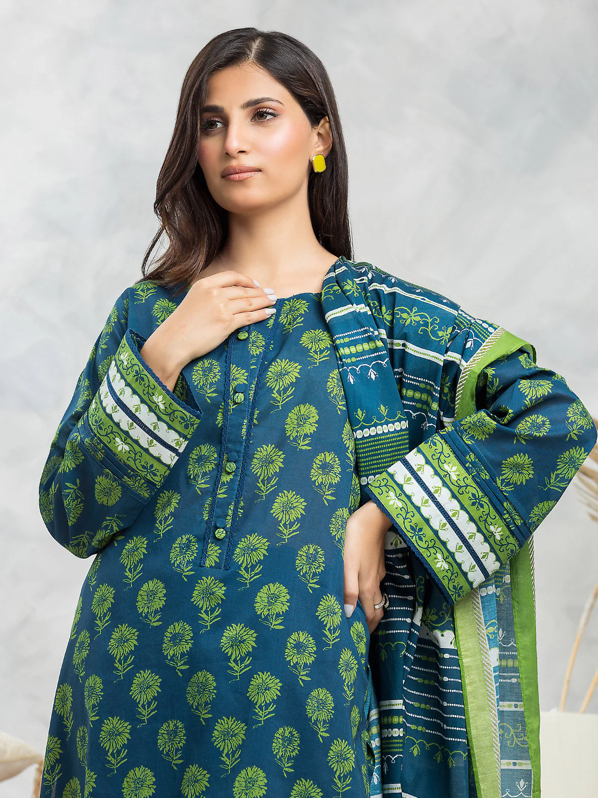 Unstitched Printed Viscose Shirt Dupatta - EWU24A4-29234SD - Image 2