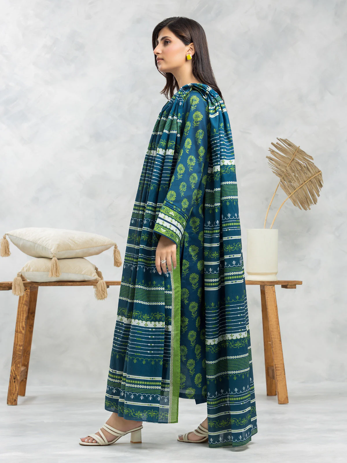 Unstitched Printed Viscose Shirt Dupatta - EWU24A4-29234SD - Image 5
