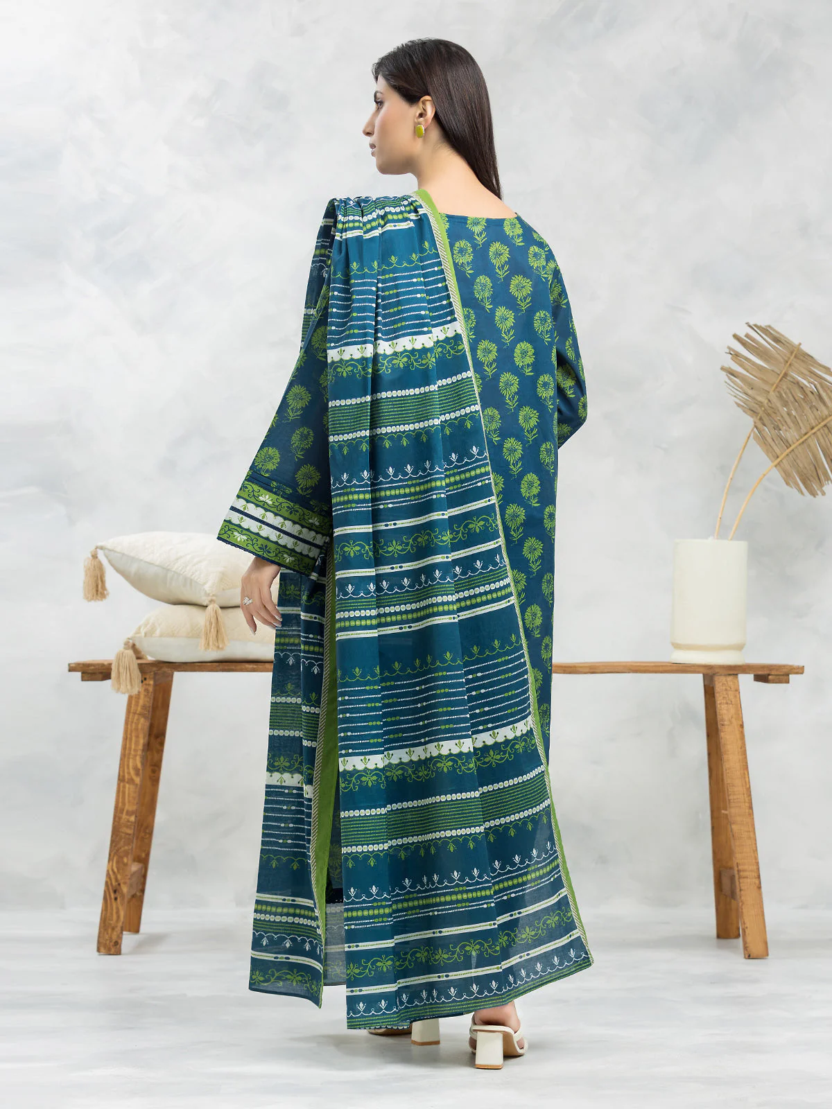 Unstitched Printed Viscose Shirt Dupatta - EWU24A4-29234SD - Image 6