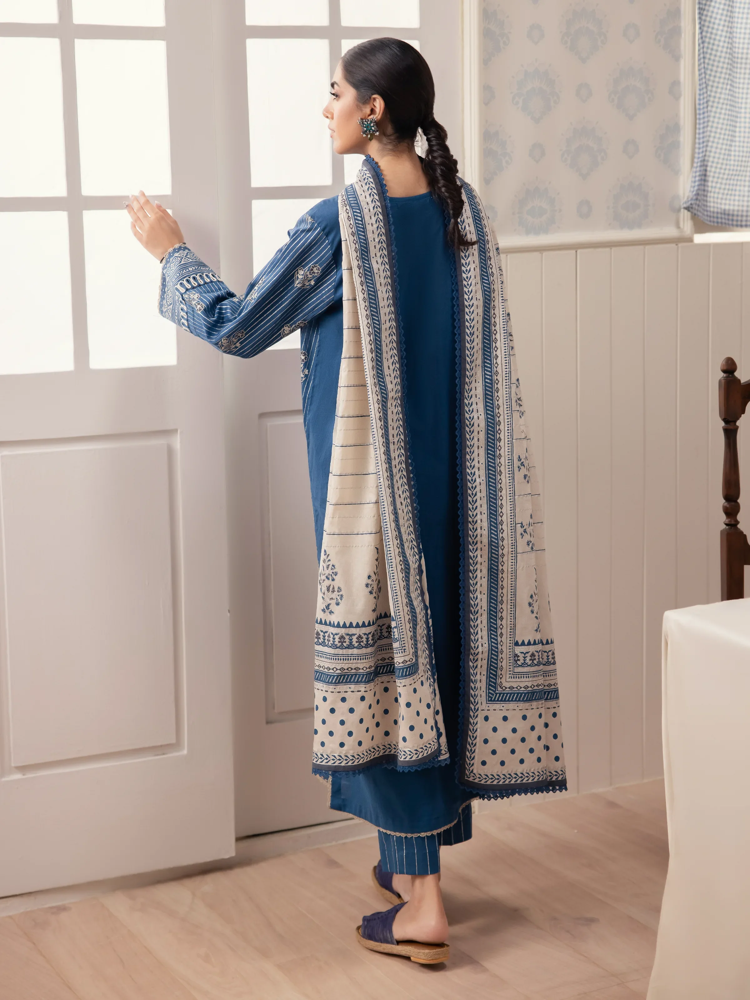 Unstitched Block Print Cambric Suit - EWU24M1-053 - Image 7