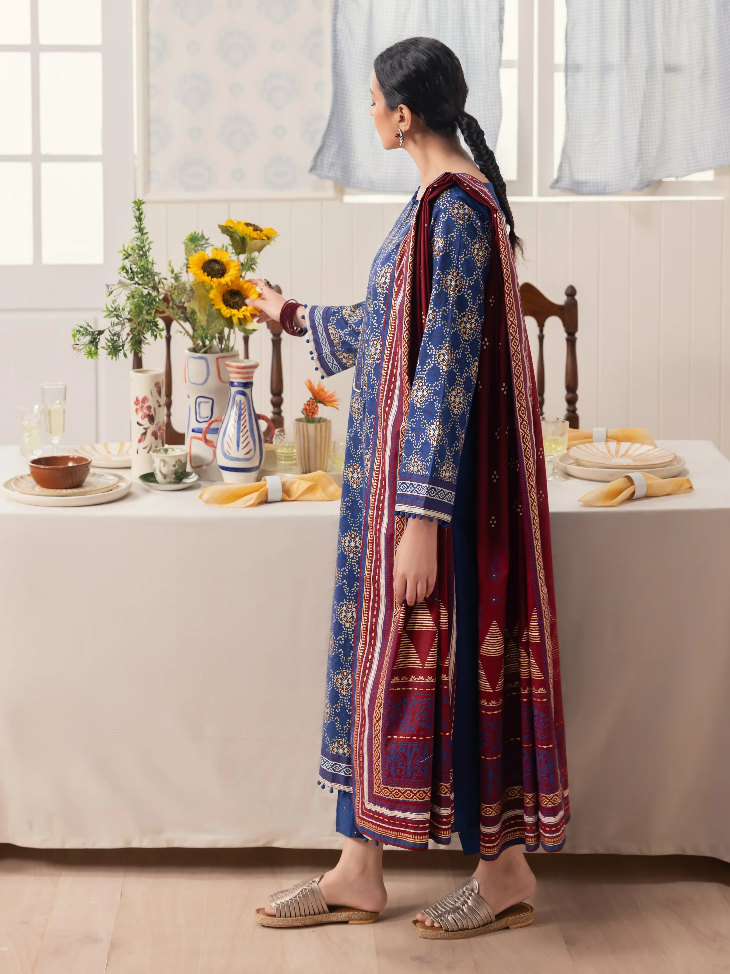 Unstitched Block Print Cambric Suit - EWU24M1-059 - Image 2