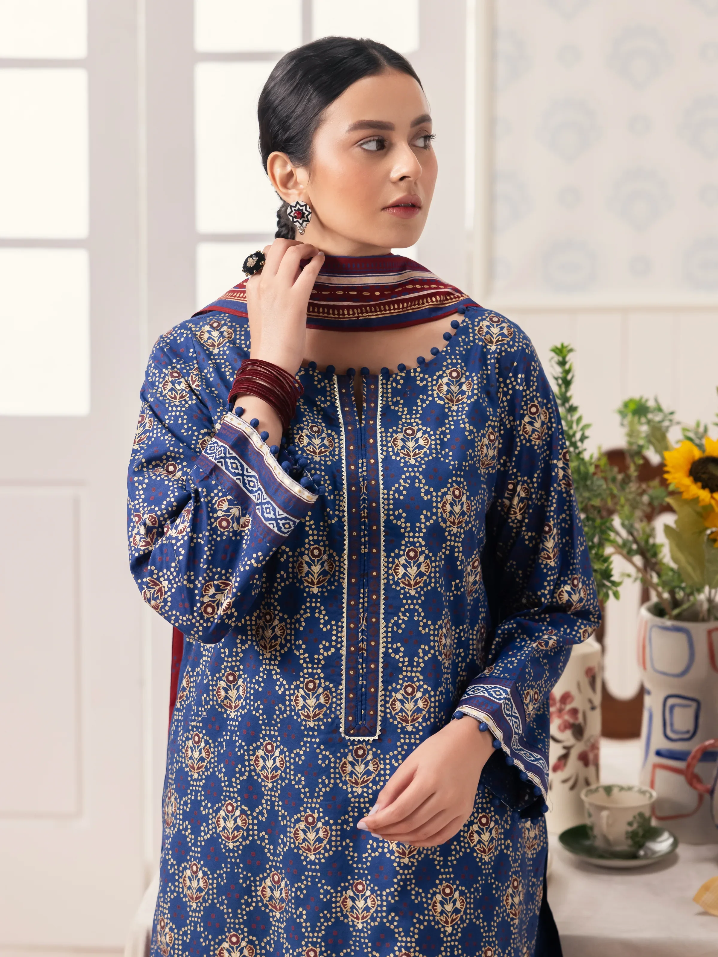 Unstitched Block Print Cambric Suit - EWU24M1-059 - Image 3