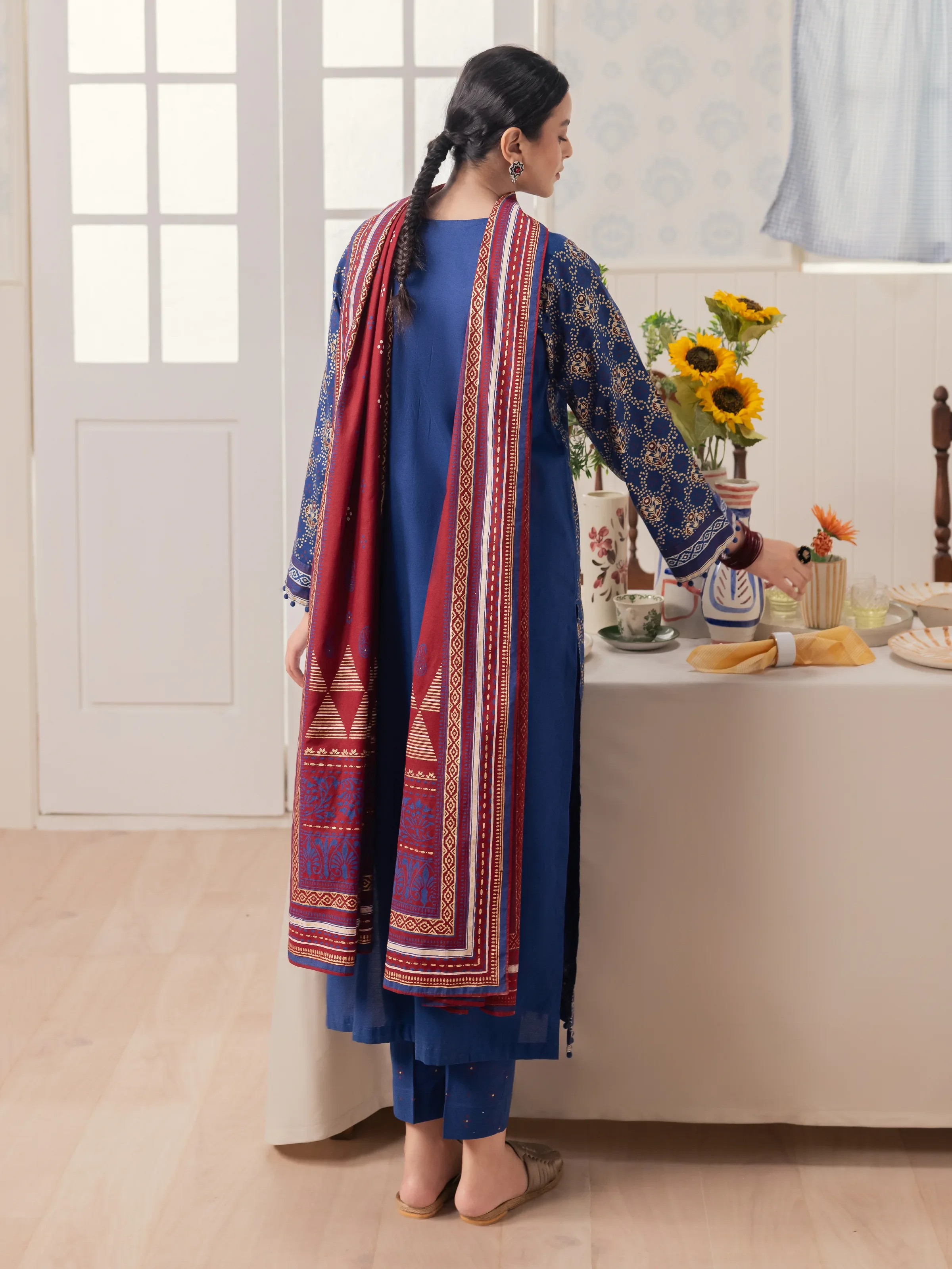 Unstitched Block Print Cambric Suit - EWU24M1-059 - Image 7