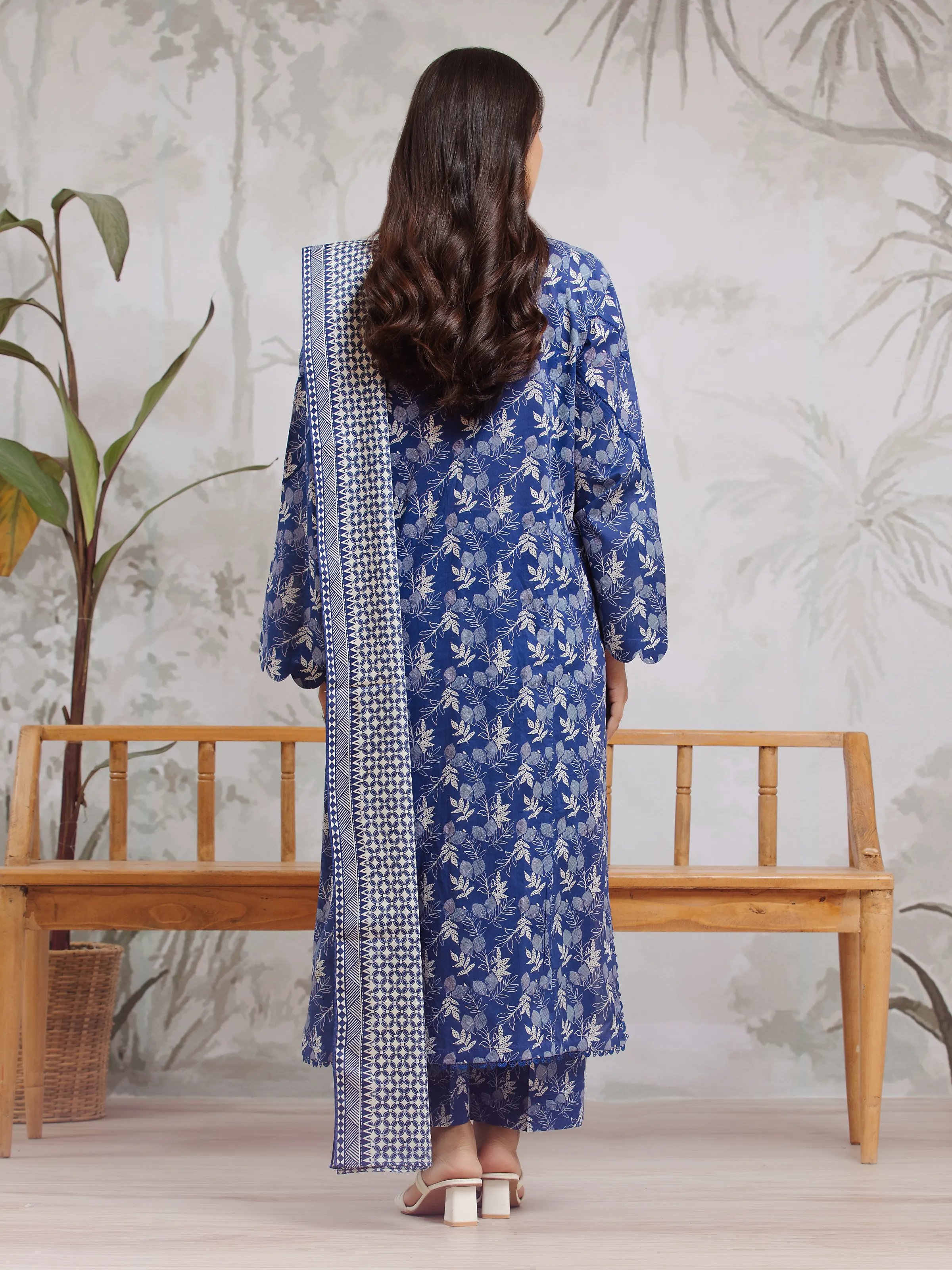 Unstitched Printed Khaddar Suit - EWU24A3-29800-3P - Image 2