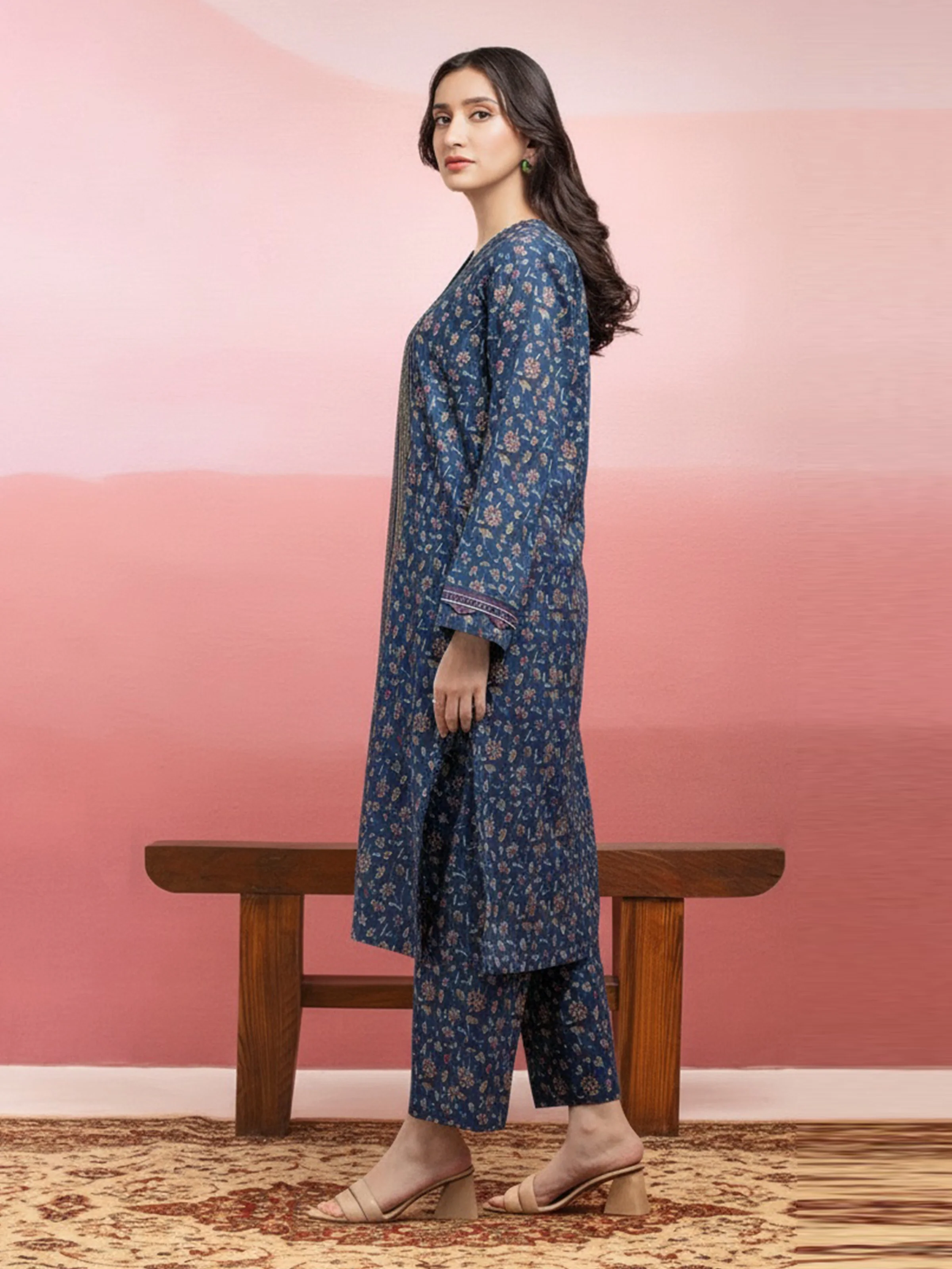 Unstitched Printed Lawn Shirt Trouser - EWU5A1-35085ST - Image 2