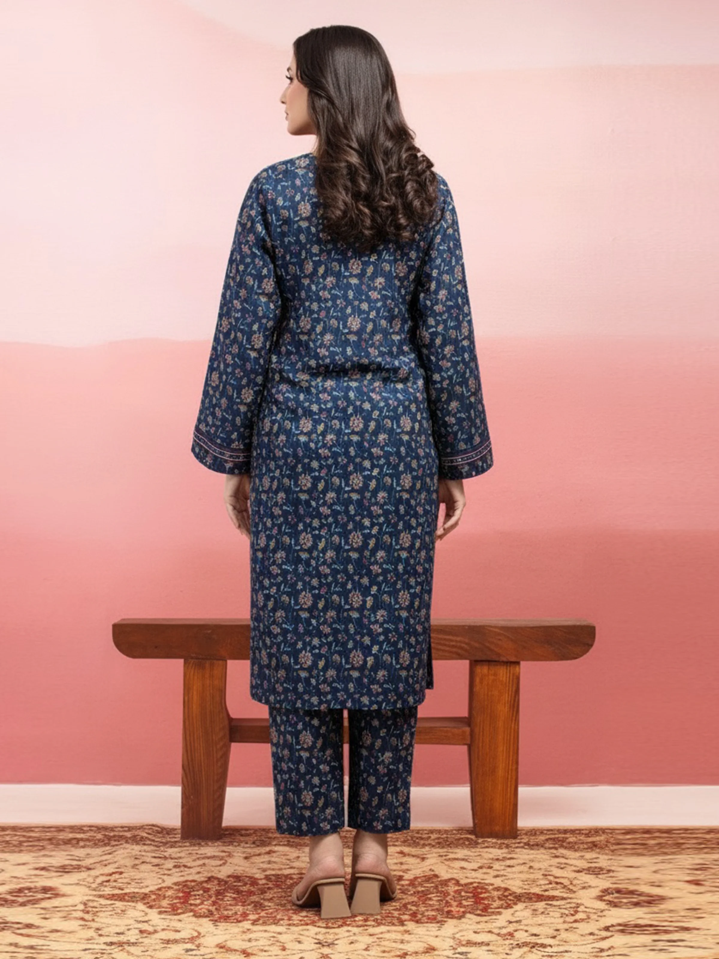 Unstitched Printed Lawn Shirt Trouser - EWU5A1-35085ST - Image 3