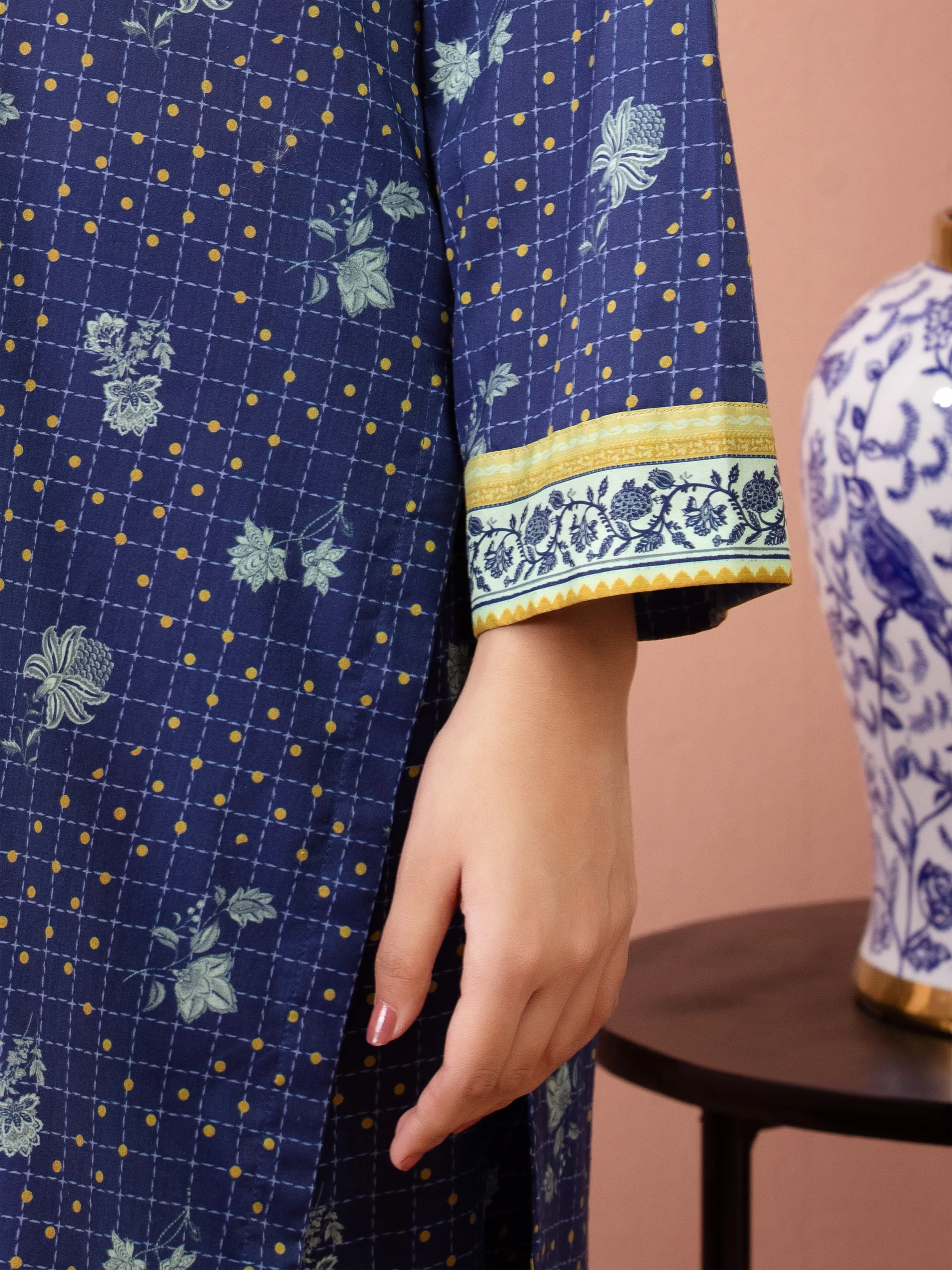 Unstitched Printed Lawn Shirt Trouser - EWU5A1-35238ST - Image 3
