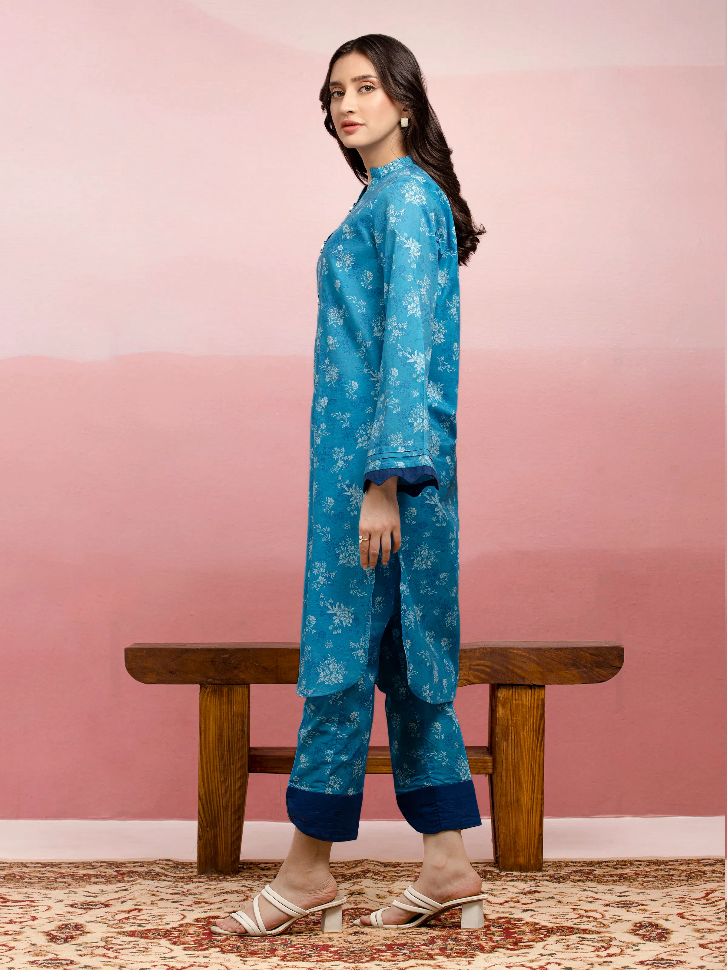 Unstitched Printed Lawn Shirt Trouser - EWU5A1-35409ST - Image 3