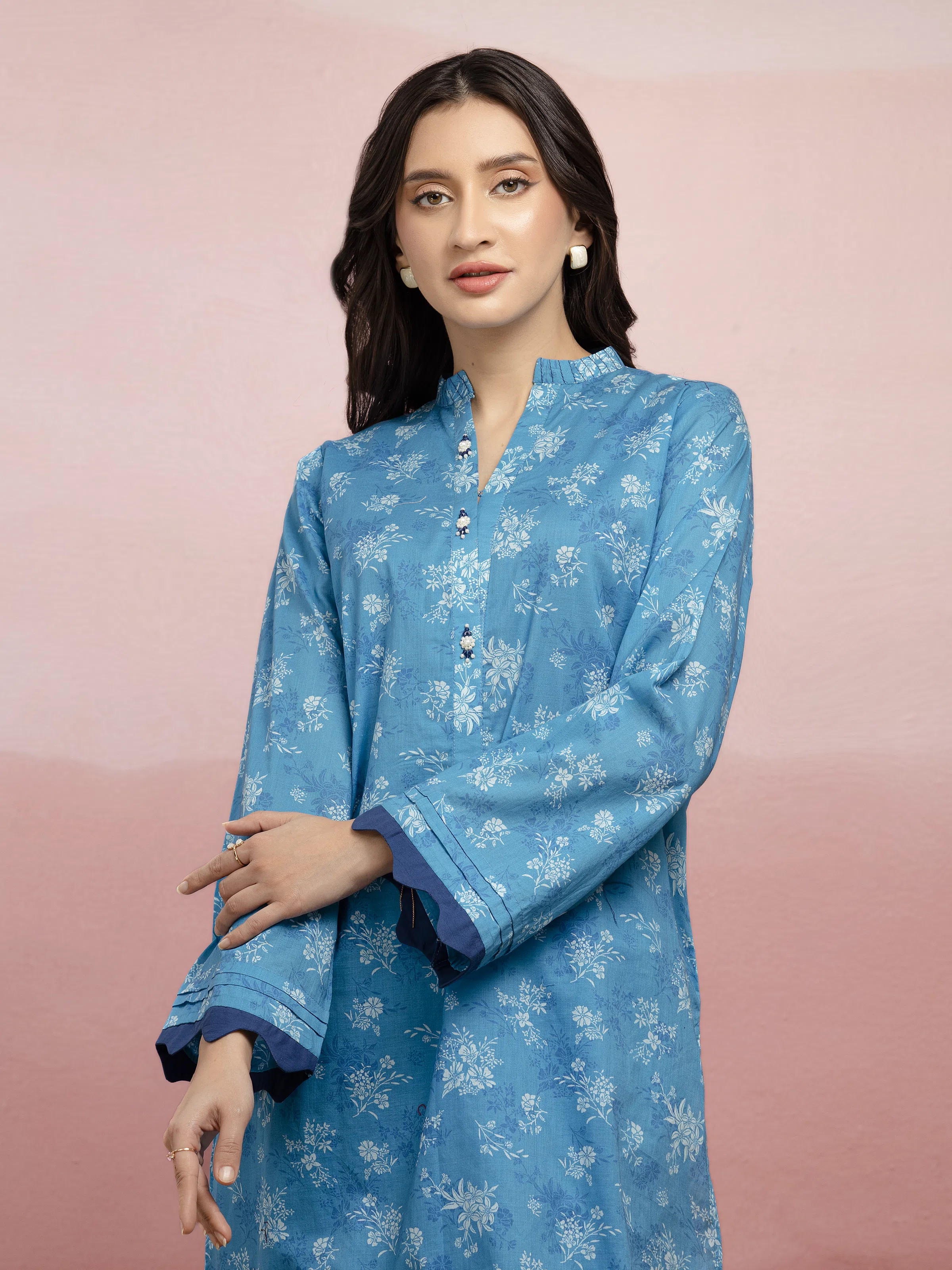 Unstitched Printed Lawn Shirt Trouser - EWU5A1-35409ST - Image 4