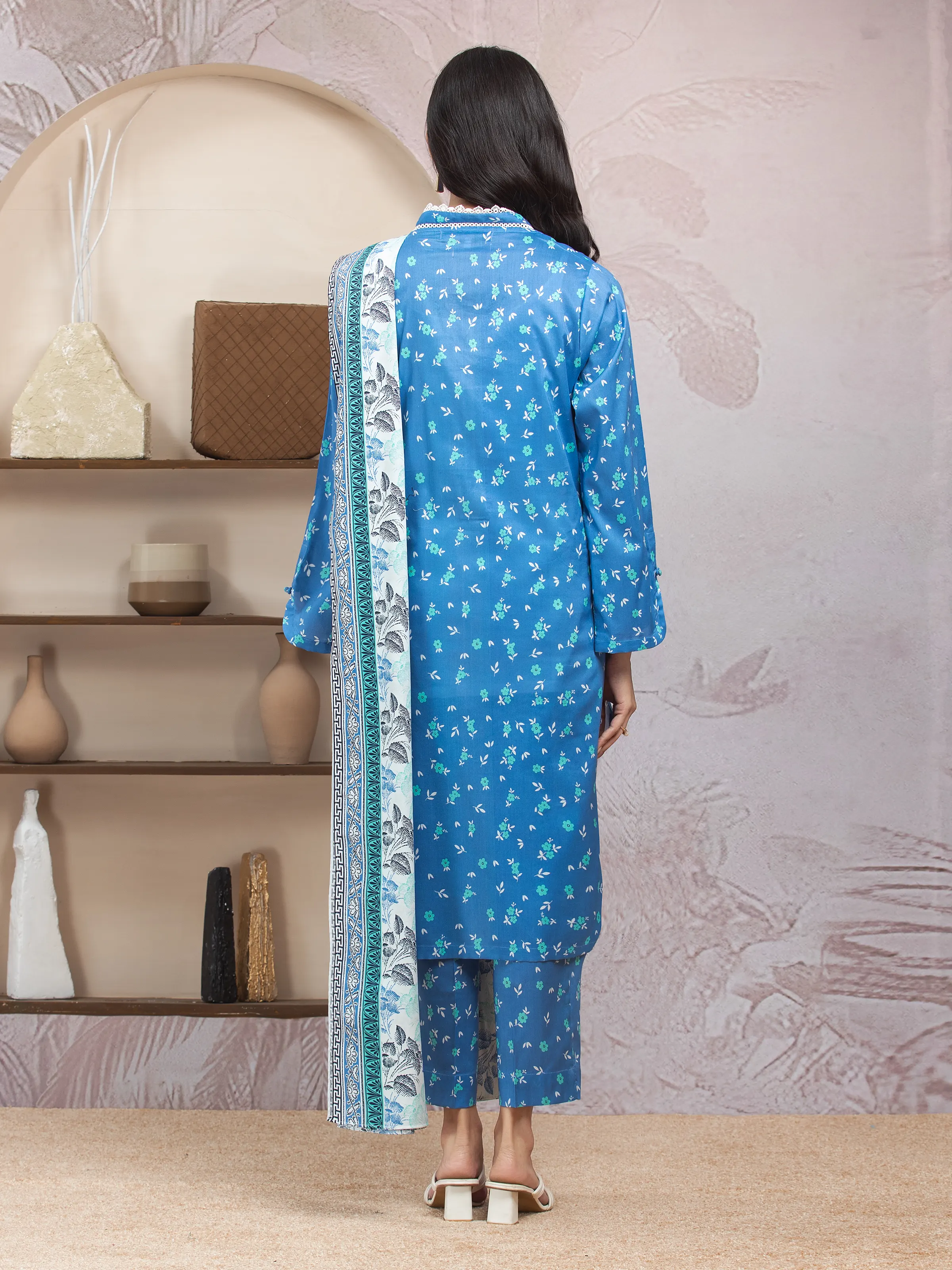 Unstitched Printed Lawn Suit - EWU5A1-35011-3P - Image 2