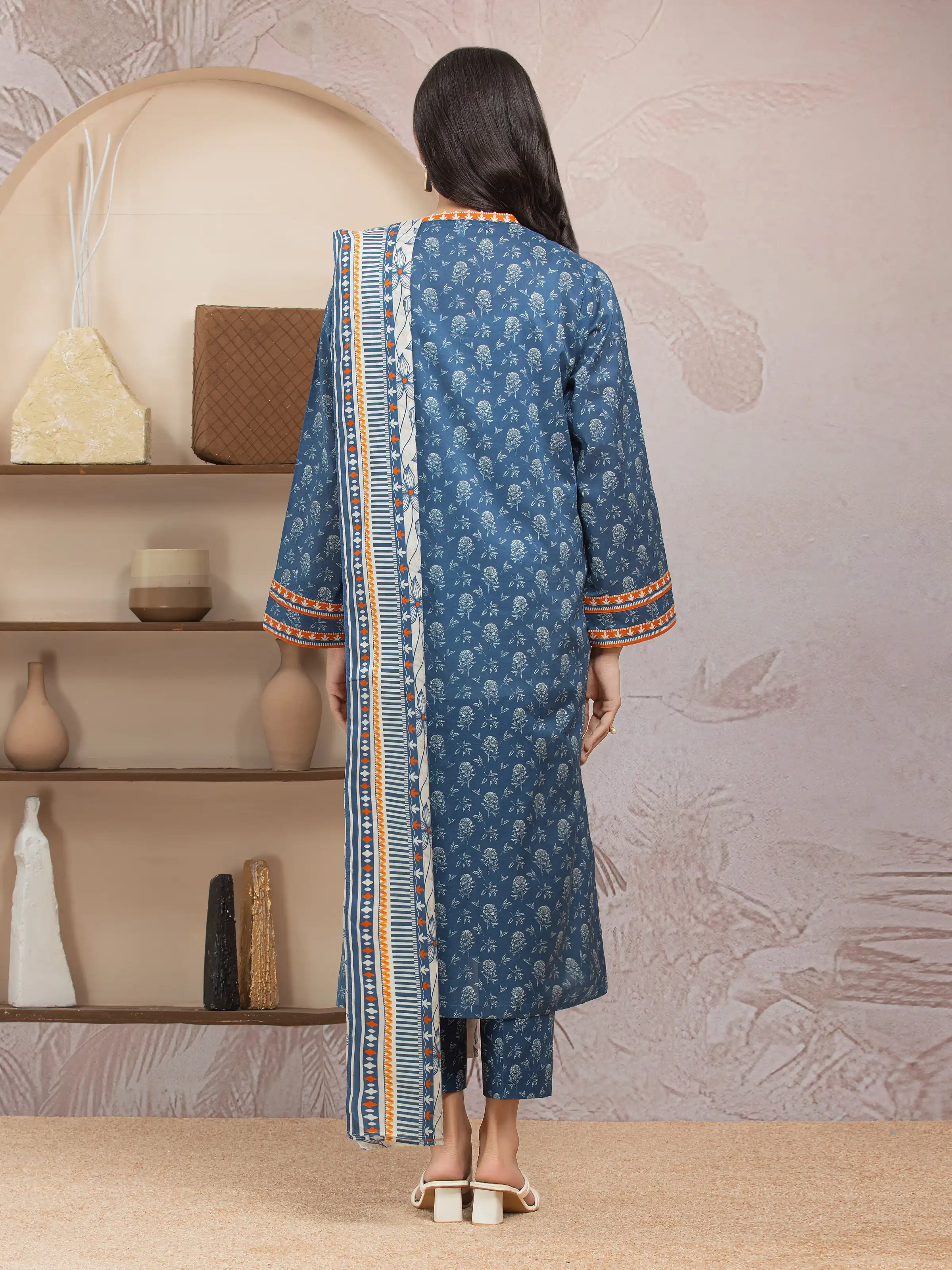 Unstitched Printed Lawn Suit - EWU5A1-35026-3P - Image 2