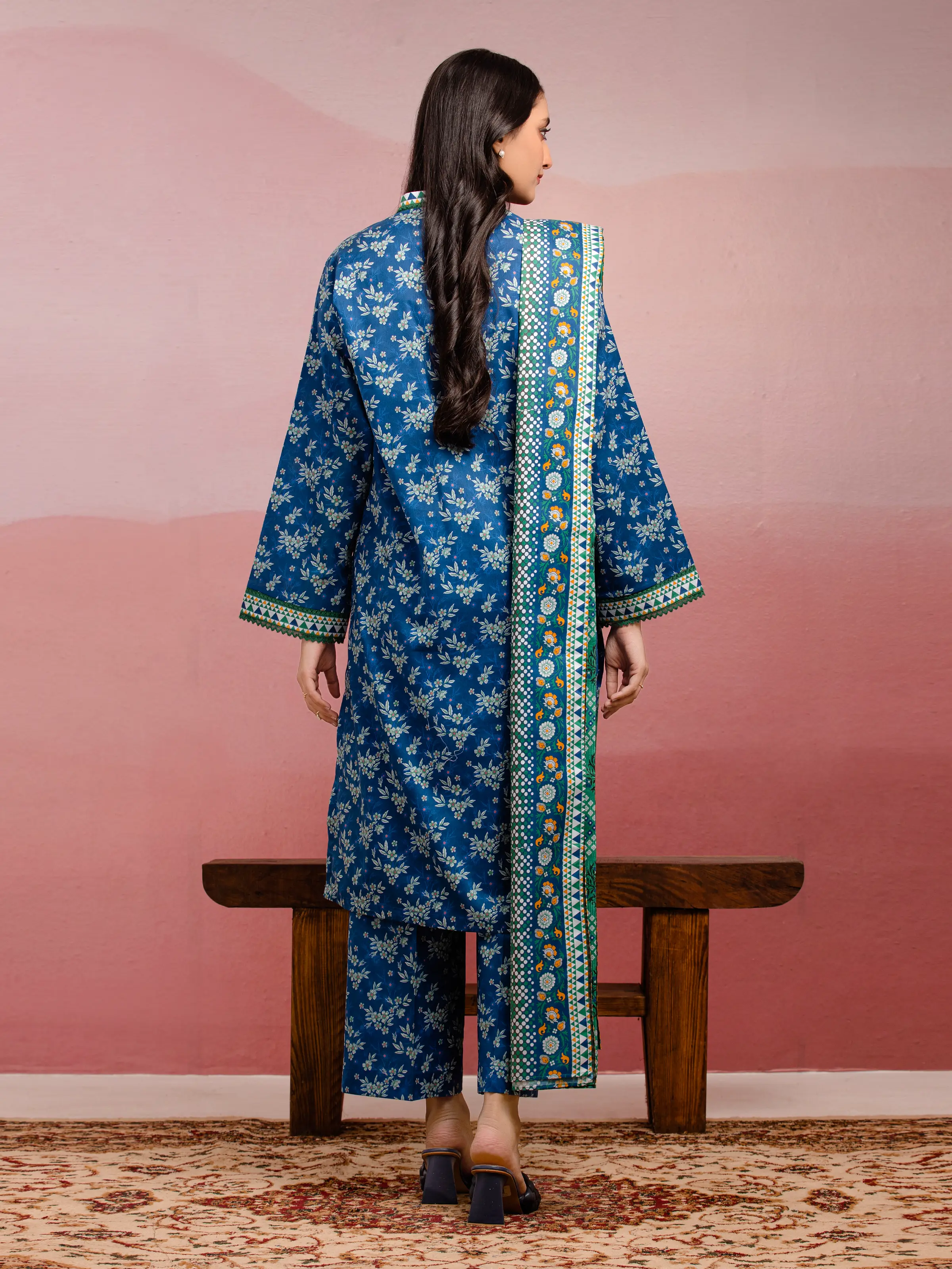 Unstitched Printed Lawn Suit - EWU5A1-35060-3P - Image 2