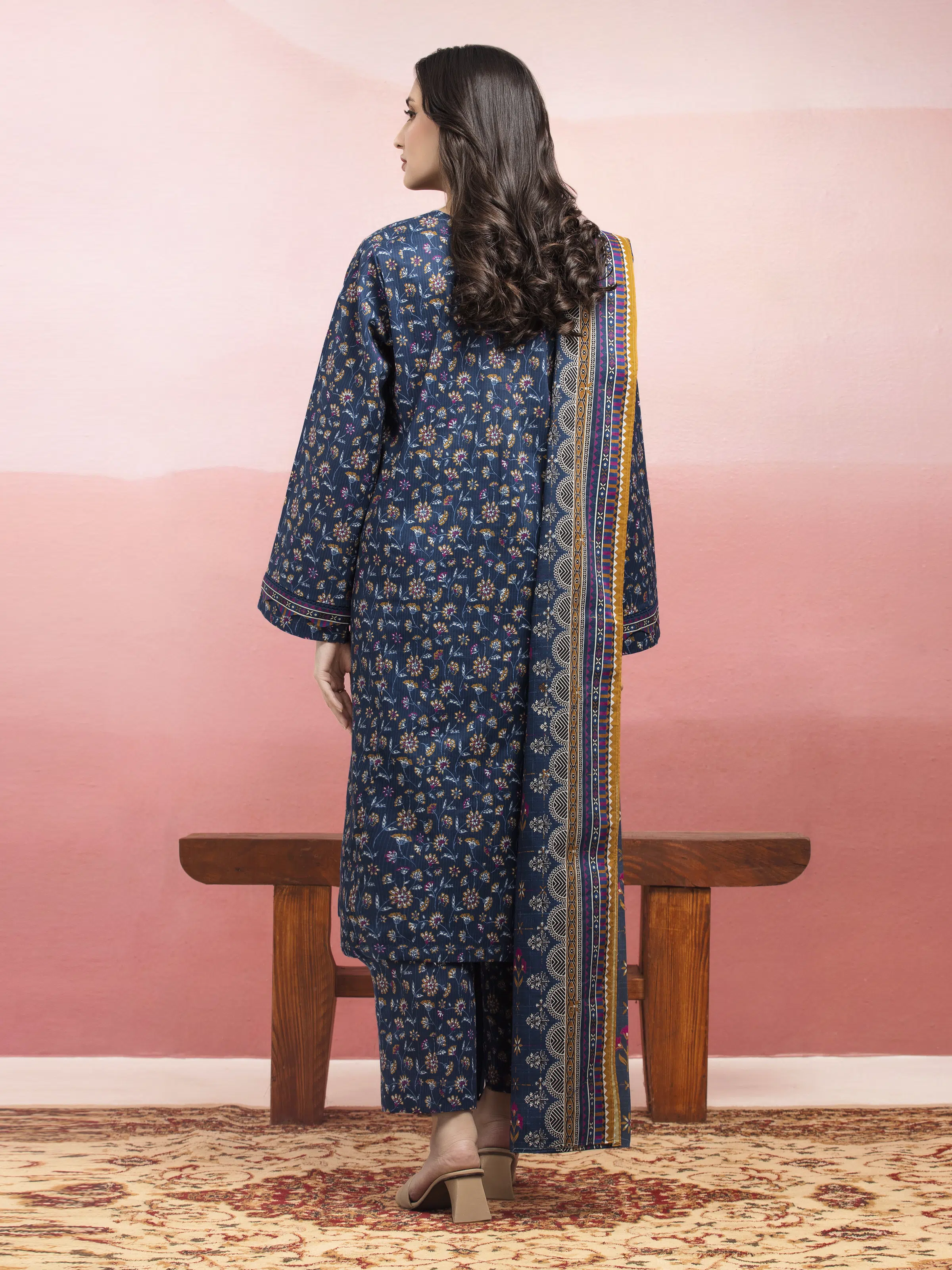 Unstitched Printed Lawn Suit - EWU5A1-35085-3P - Image 2