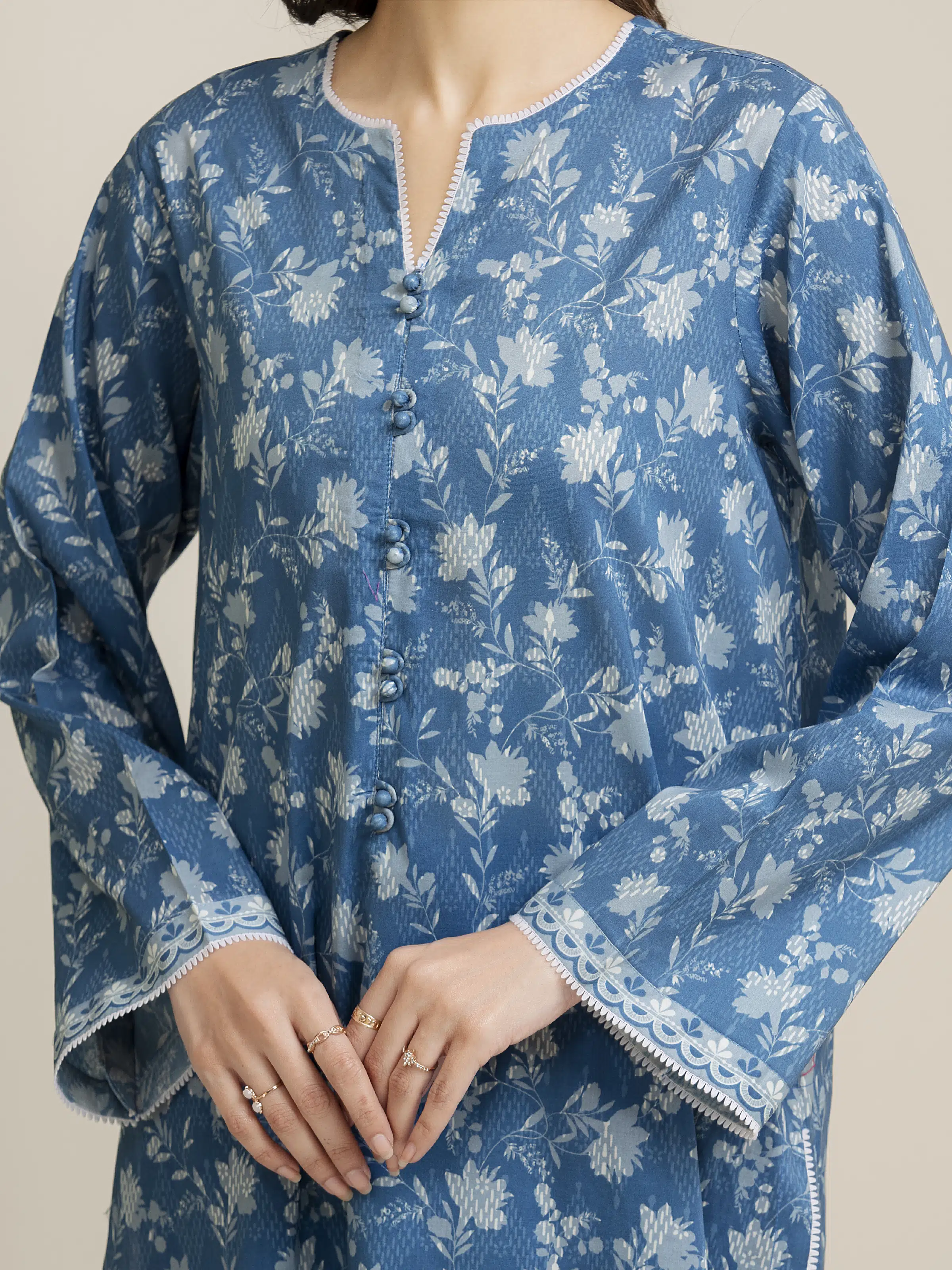 Unstitched Printed Lawn Suit - EWU5A1-35088-3P - Image 5