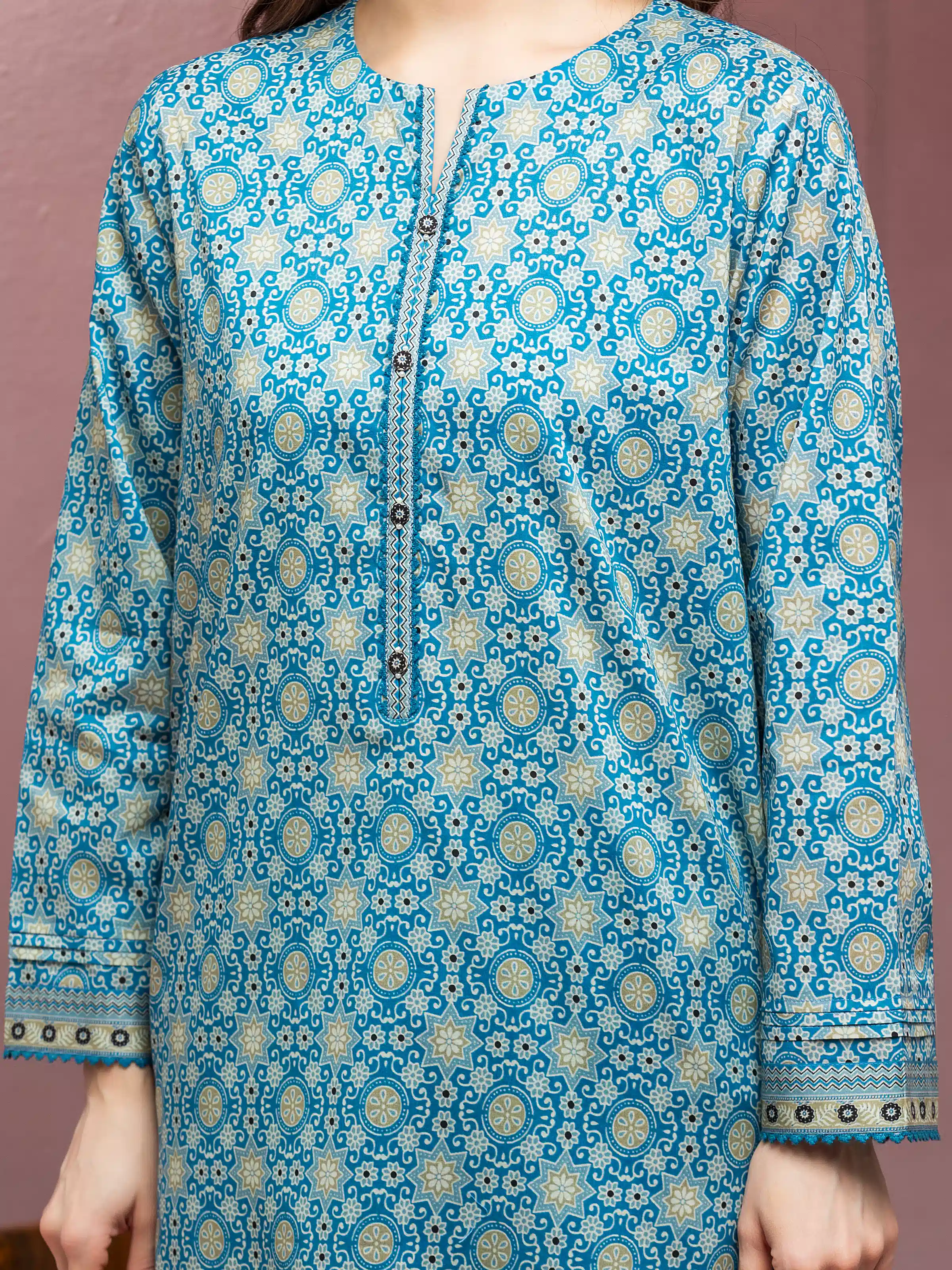 Unstitched Printed Lawn Suit - EWU5A1-35109-3P - Image 5