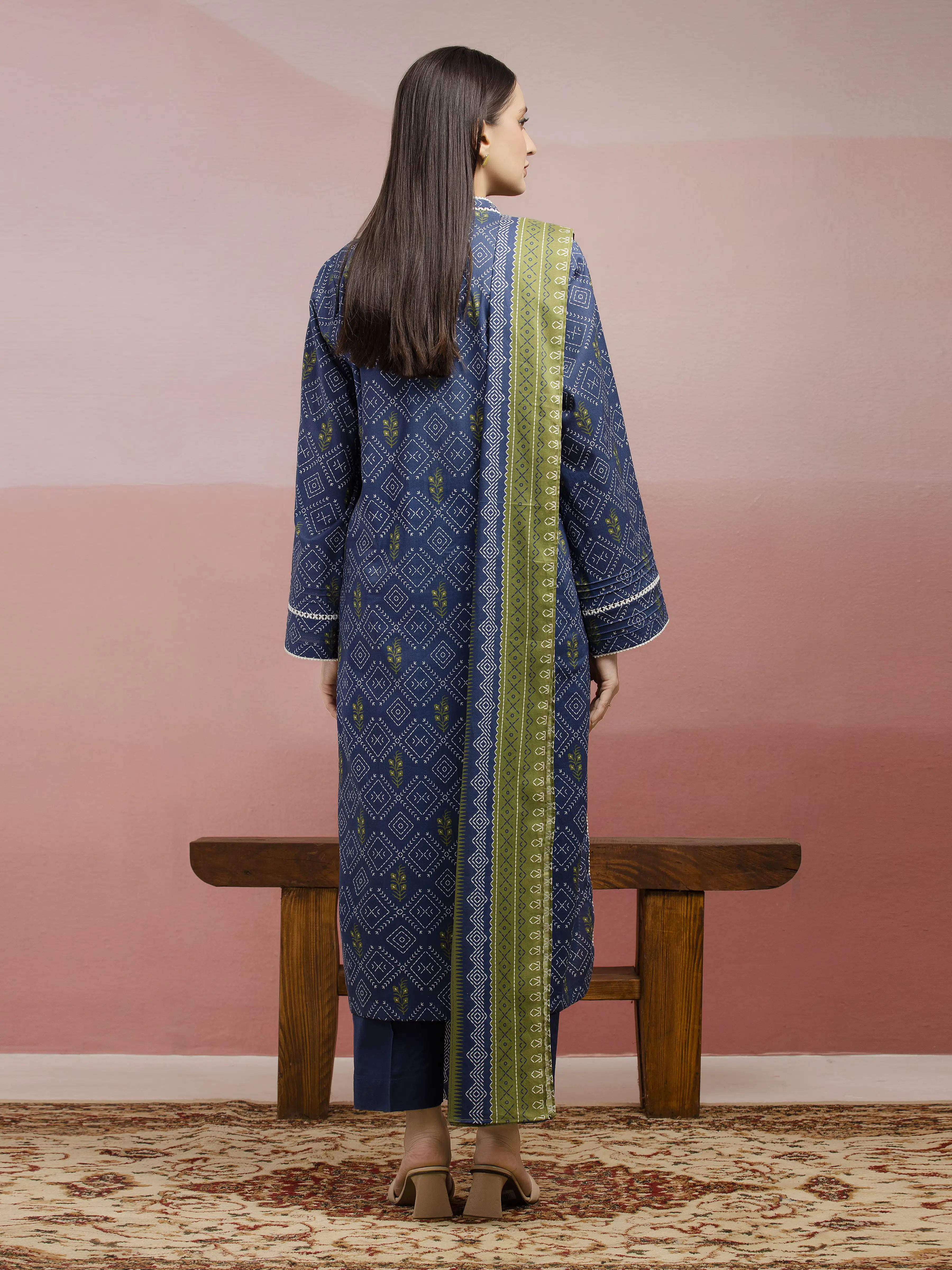 Unstitched Printed Lawn Suit - EWU5A1-35228-3P - Image 2