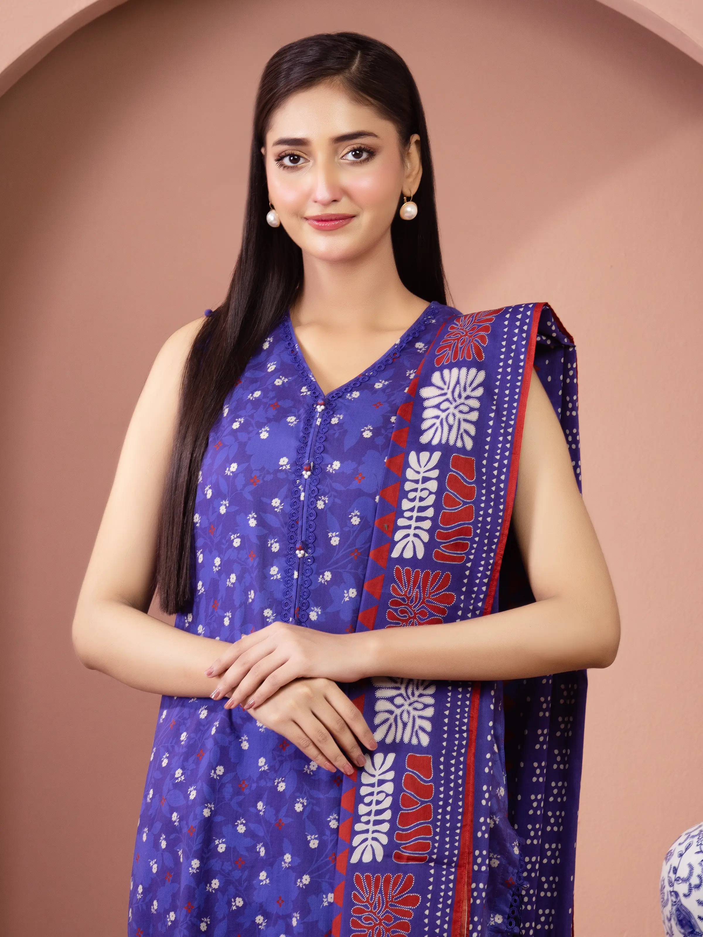 Unstitched Printed Lawn Suit - EWU5A1-35265-3P - Image 2